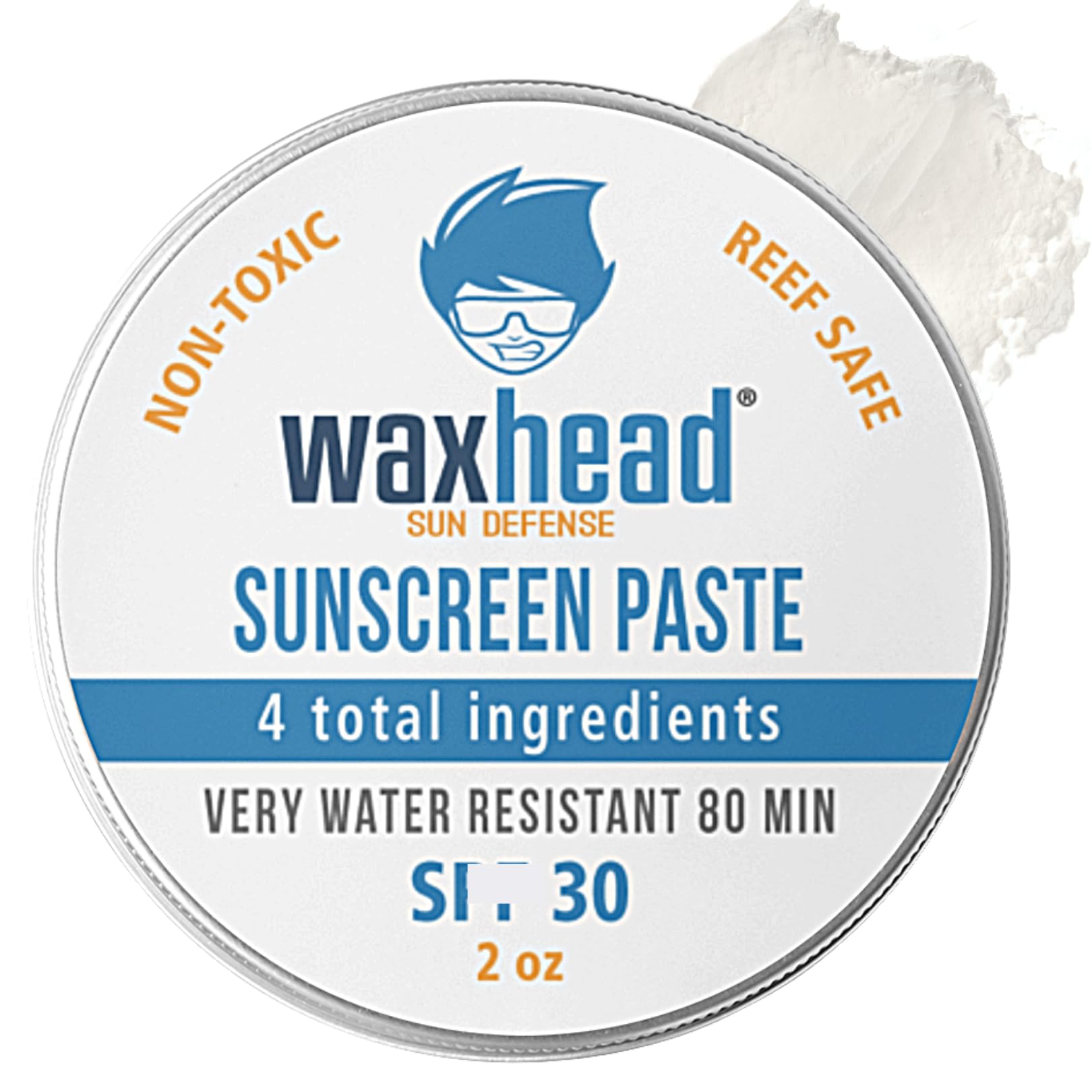 Waxhead Zinc Oxide Sunscreen Face For Nose, Reef Safe Spf 30, Pure Zinc Sunscreen Paste, Waterproof For Swimming Surfing Lifegua
