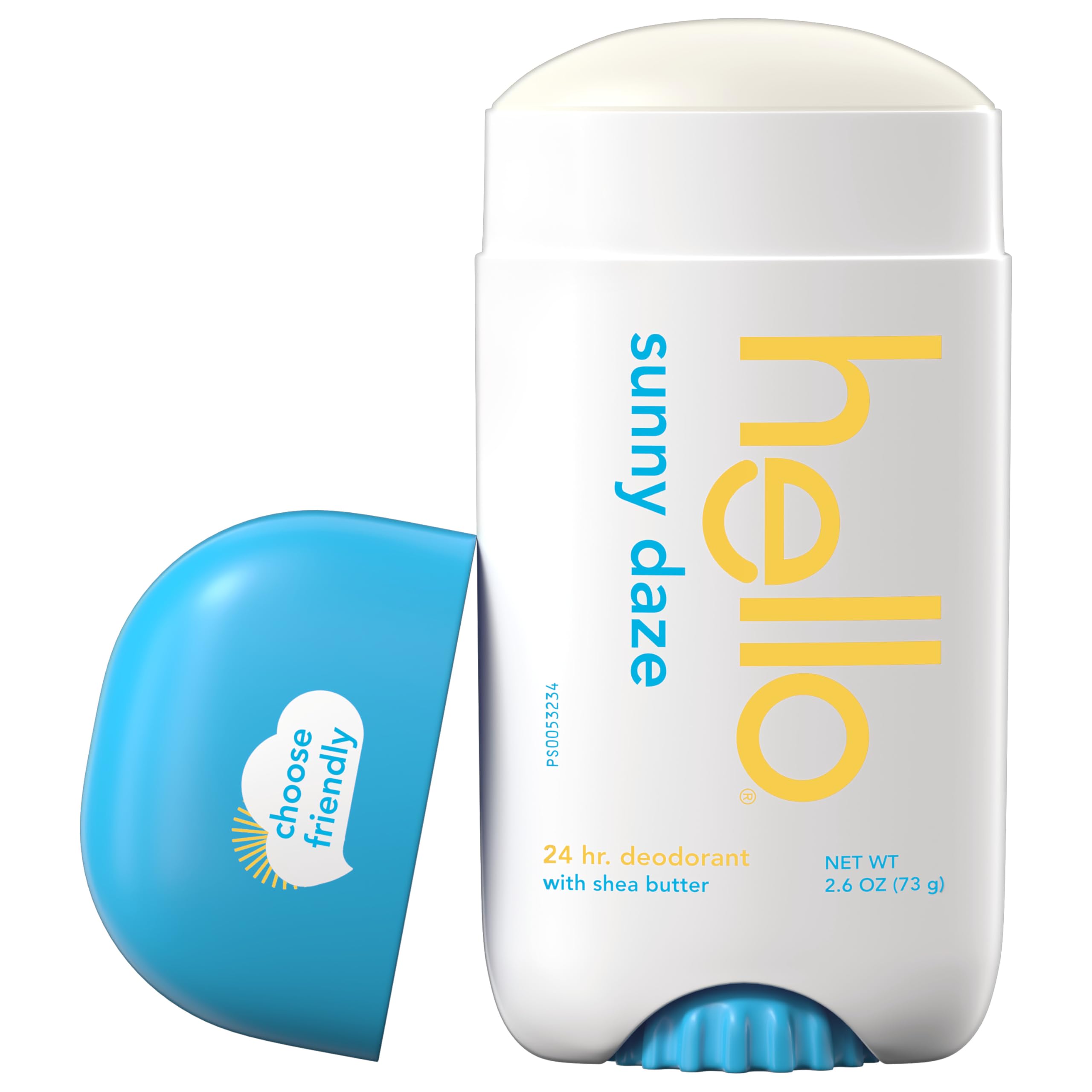 hello Sunny Daze Aluminum Free Deodorant for Women and Men with Shea Butter, 24-Hour Freshness, Baking Soda Free Deodorant, Derm