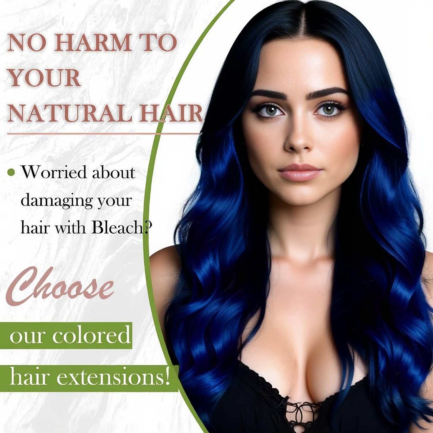 RUNATURE Blue Tape in Hair Extensions Human Hair 14 Inch 20g 10pcs Blue Hair Extensions Tape in Skin Weft Human Hair Tape in Ext