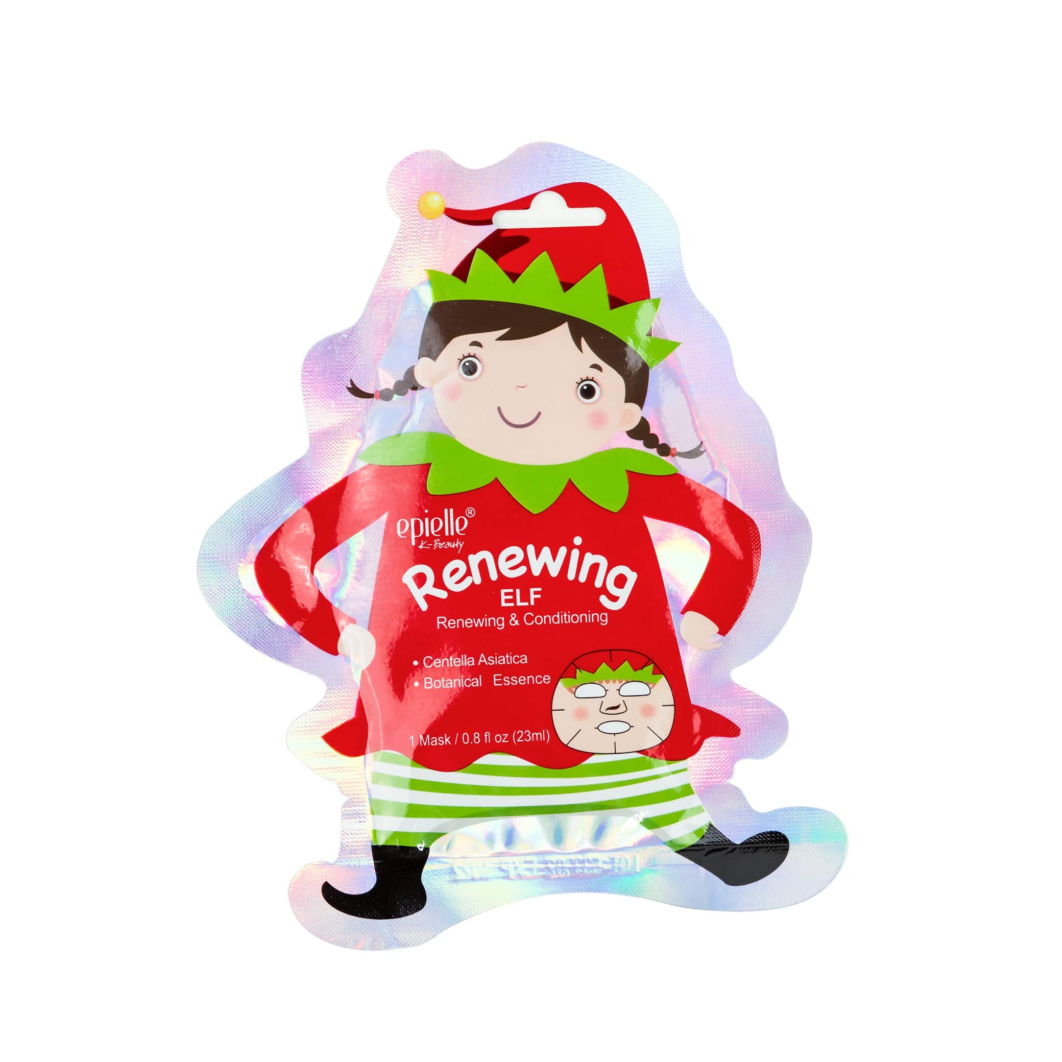 Epielle Holiday Character Sheet Masks (Assorted 4 Masks) - Includes 1-Santa, 1-Reindeer, 1-Snowman, 1-Elf
