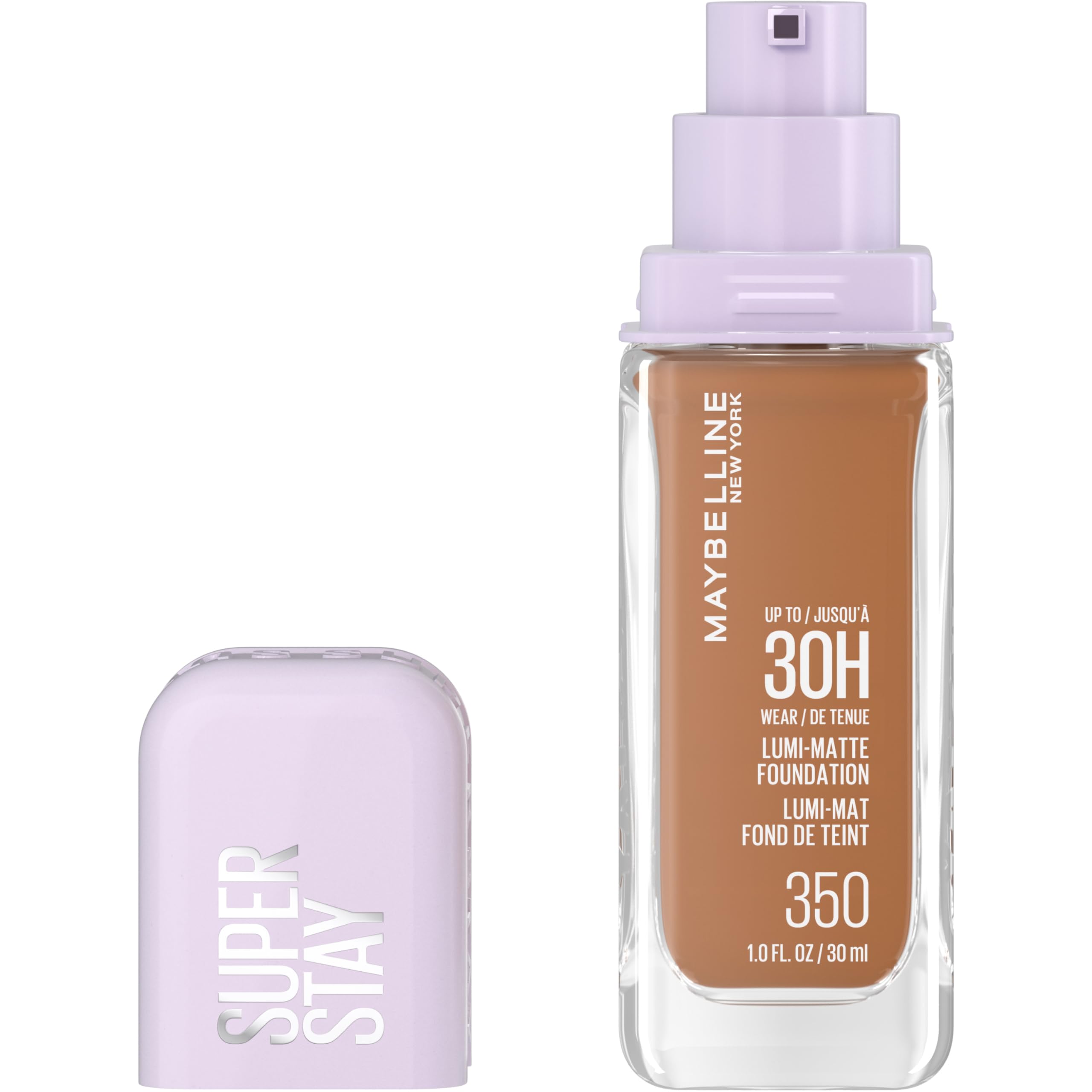Maybelline Super Stay Lumi-Matte Foundation, Lightweight and Buildable Full Coverage Foundation Makeup For Up To 30HR Wear, 350,