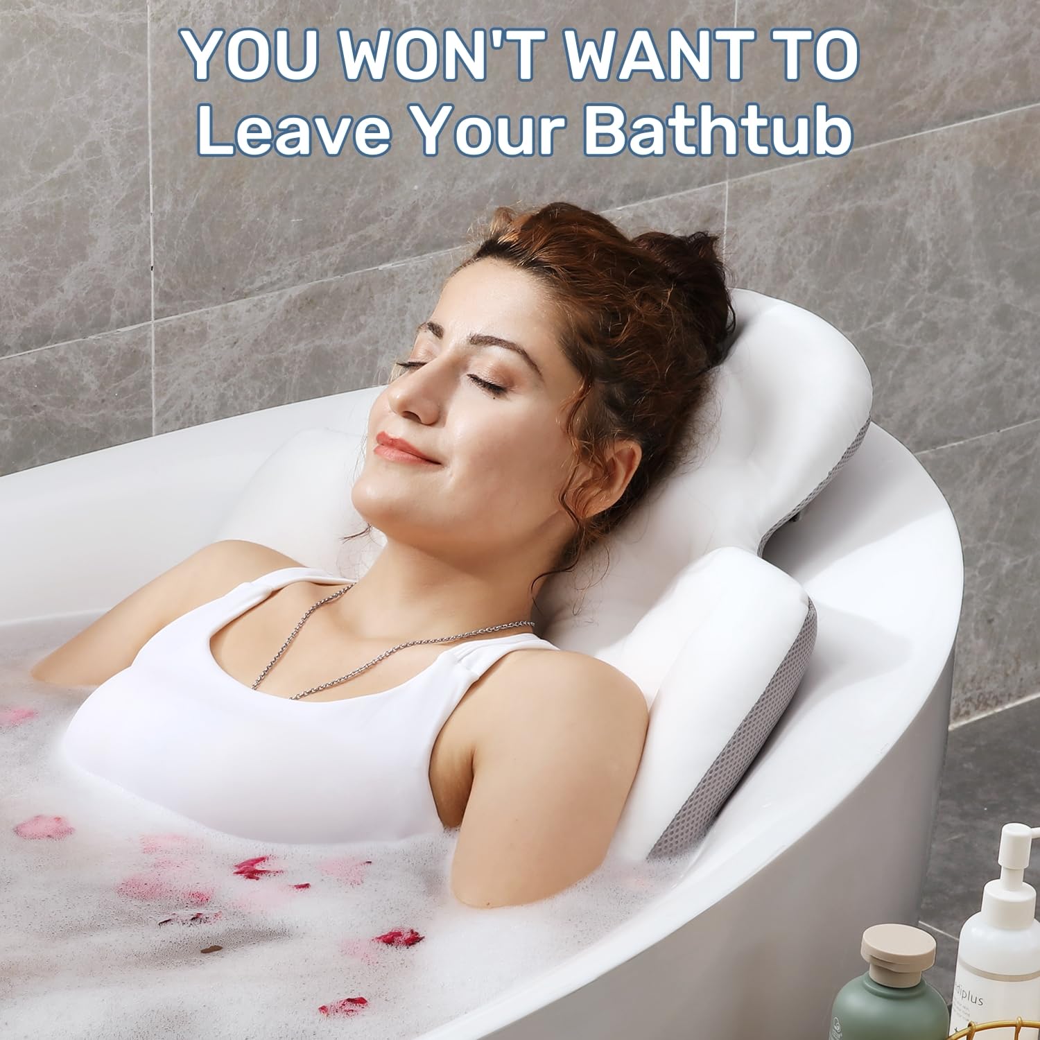 Full Body Bath Pillow For Bathtub, Thick Bathtub Cushion With Laundry Bag, Luxury Tub Pillow For Bath For Headrest Neck And Back