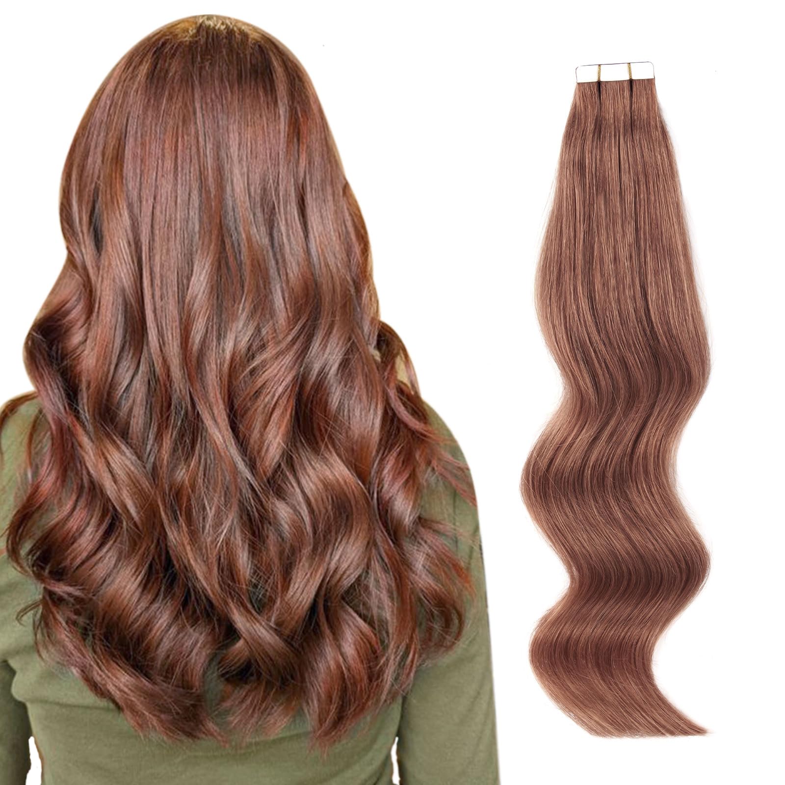 Abh Amazingbeauty Hair Semi-Permanent Real Remi Remy Human Tape In Hair 50G 20Pcs Skin Weft Taped Invisible Seamless Reusable Au