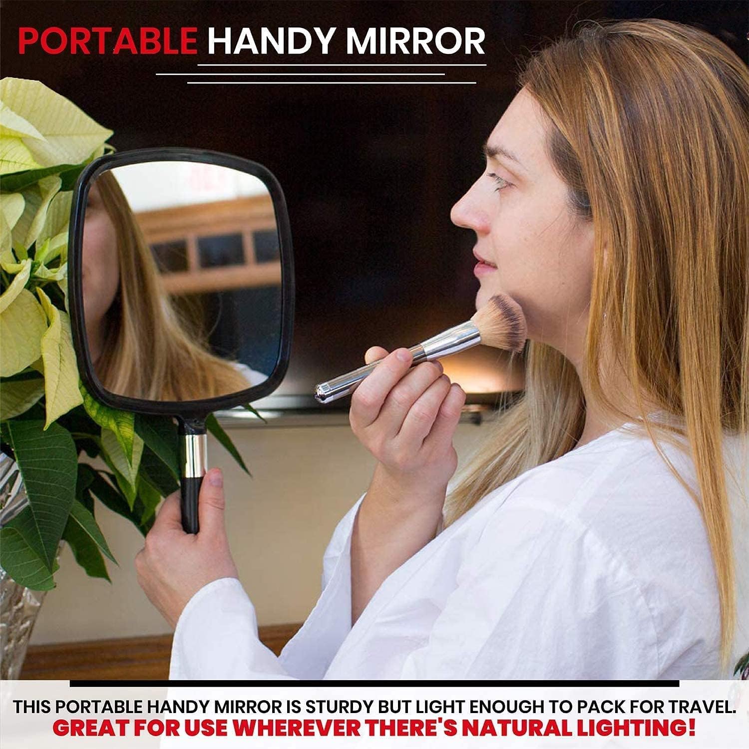 MIRRORVANA Pack of 5 Large & Comfy Hand Held Mirrors - Buy Cheap in Bulk for Wholesale Discount Savings - Suitable for Barbersho