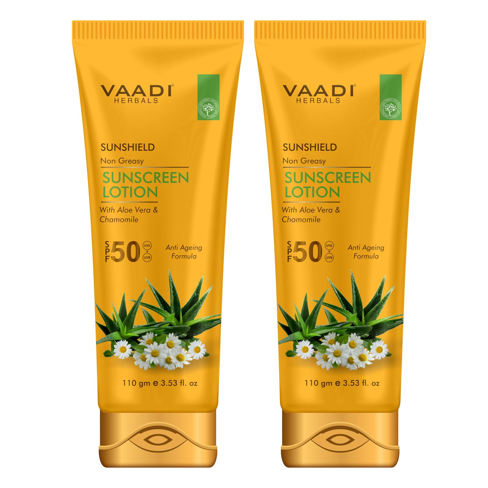 Vaadi Herbals Sunscreen Lotion Spf50, 110G (Pack Of 2)