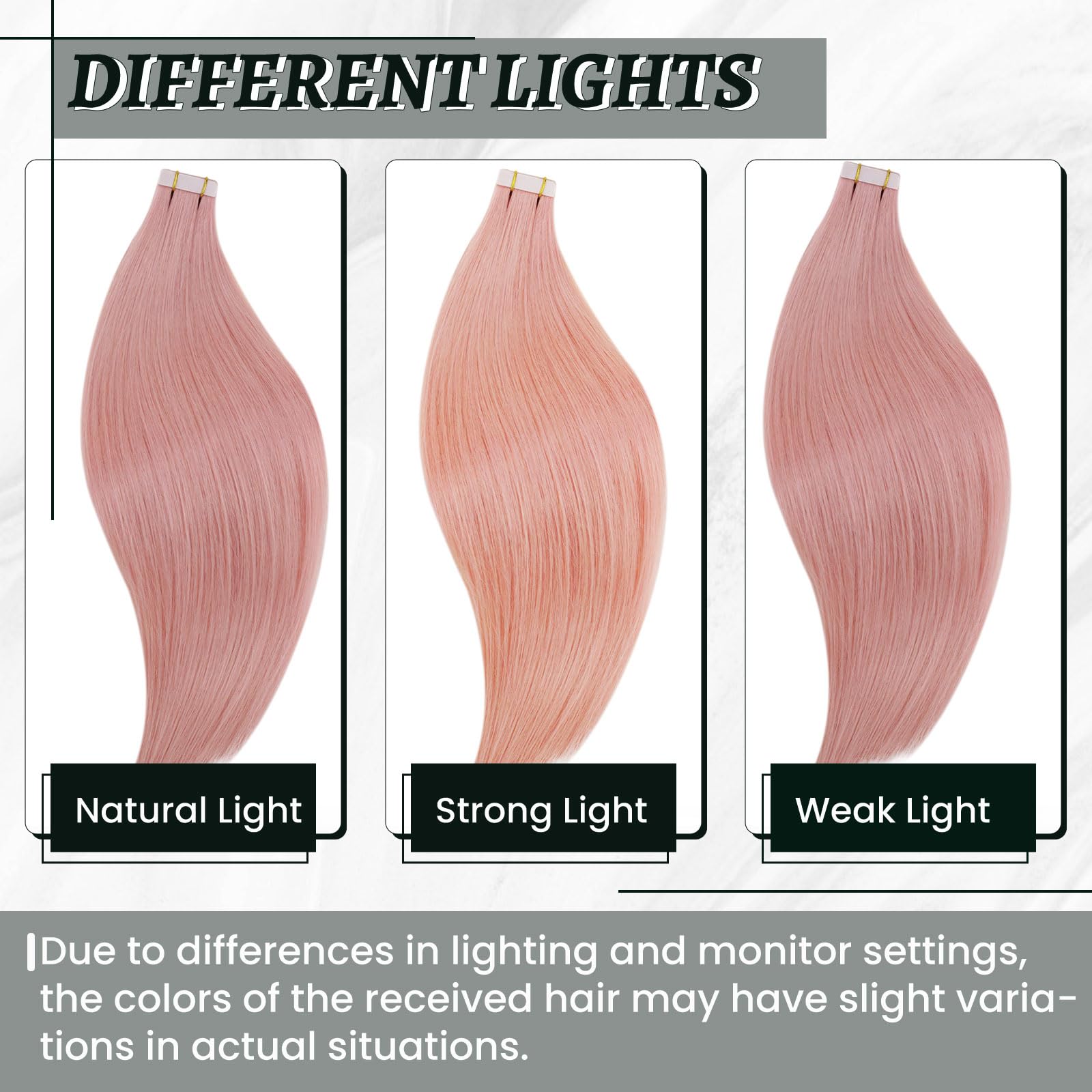 Light Pink 16 Inch Tape In Human Hair Extensions For Women By Runature