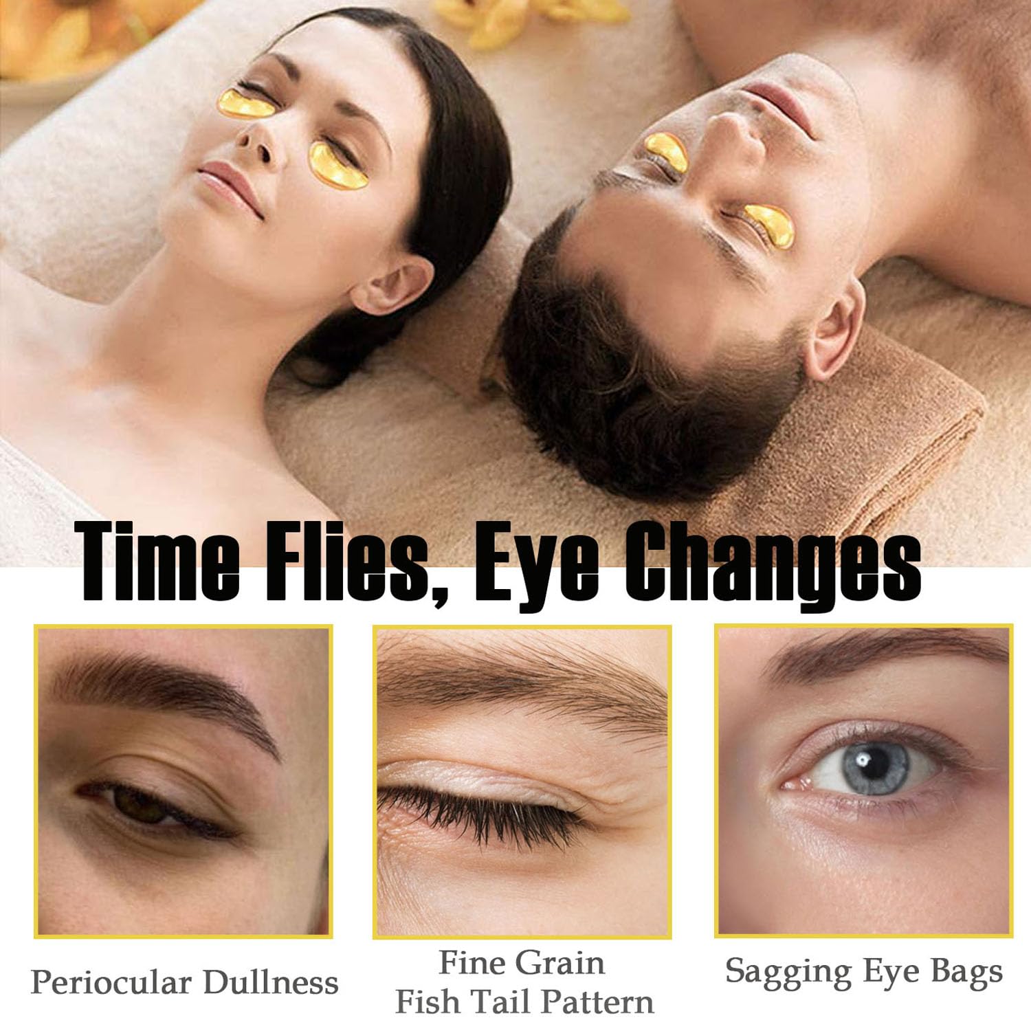 Lip Masks&24K Gold Under Eye Masks,20 Pairs Crystal Collagen Gel Eye Masks,Moisturizing Cherry Blossom Lip Patches Skin Care,Red