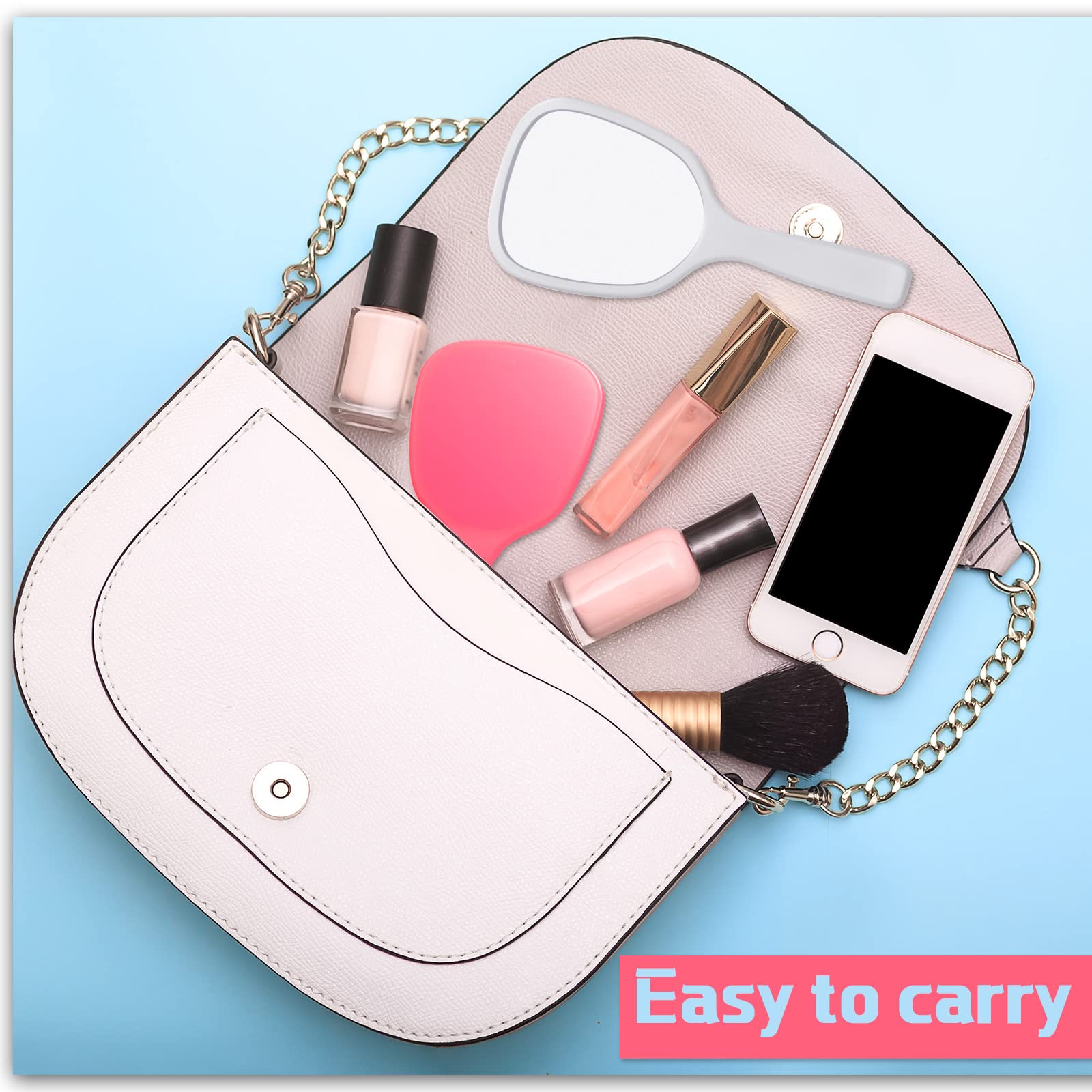 Vinsot 36 Pcs Handheld Mirror Bulk Small Hand Mirrors with Handle Plastic Portable Daily Makeup Tools for Home Travel Camping Da