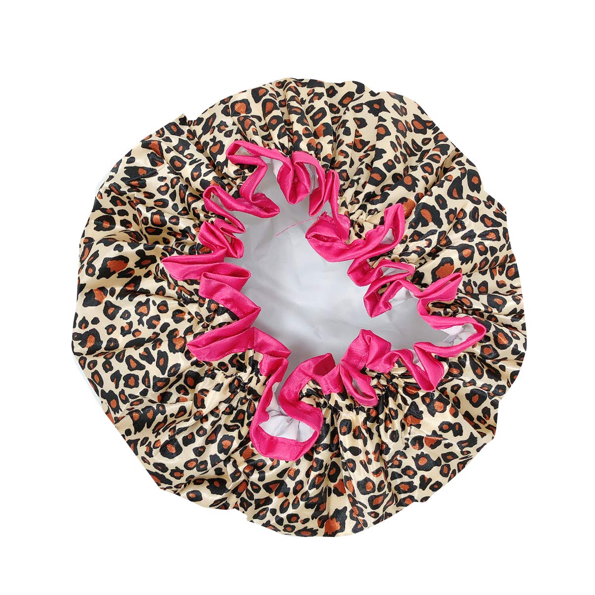 Allydrew Reusable Women'S Waterproof Shower Caps For Long Hair, Leopard