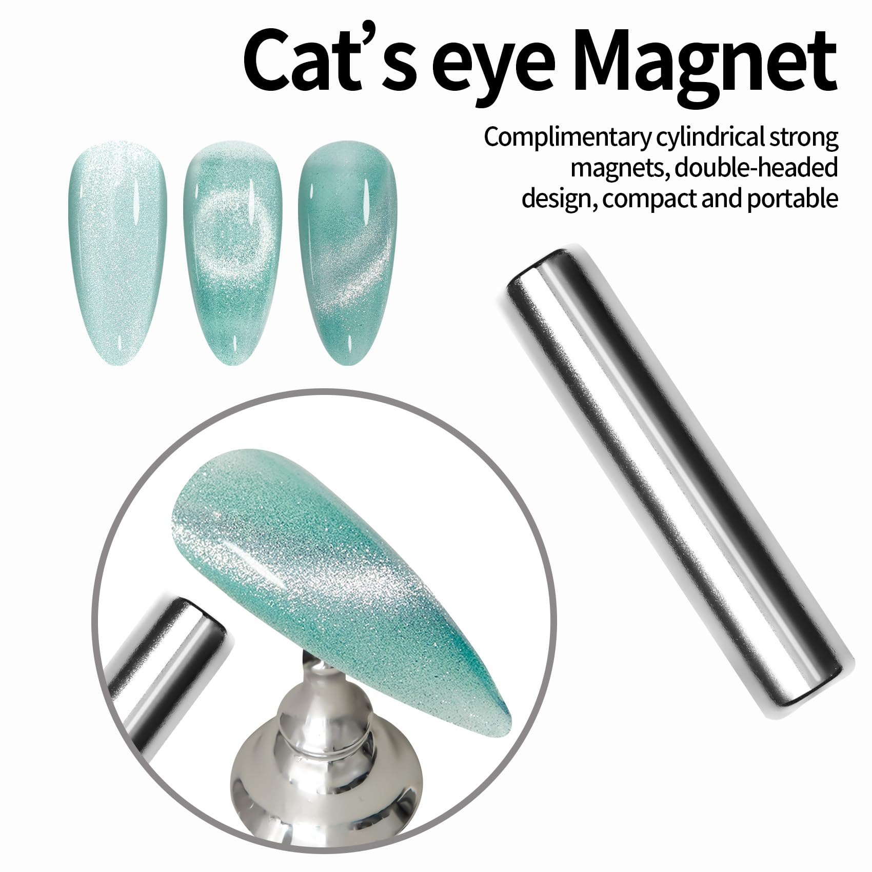 Maychao 15Ml Cat Eye Gel Nail Polish 1Pc Cyan Gel Polish With Magnet Soak Off Holographic Magnetic Nail Polish For Nail Art Mani