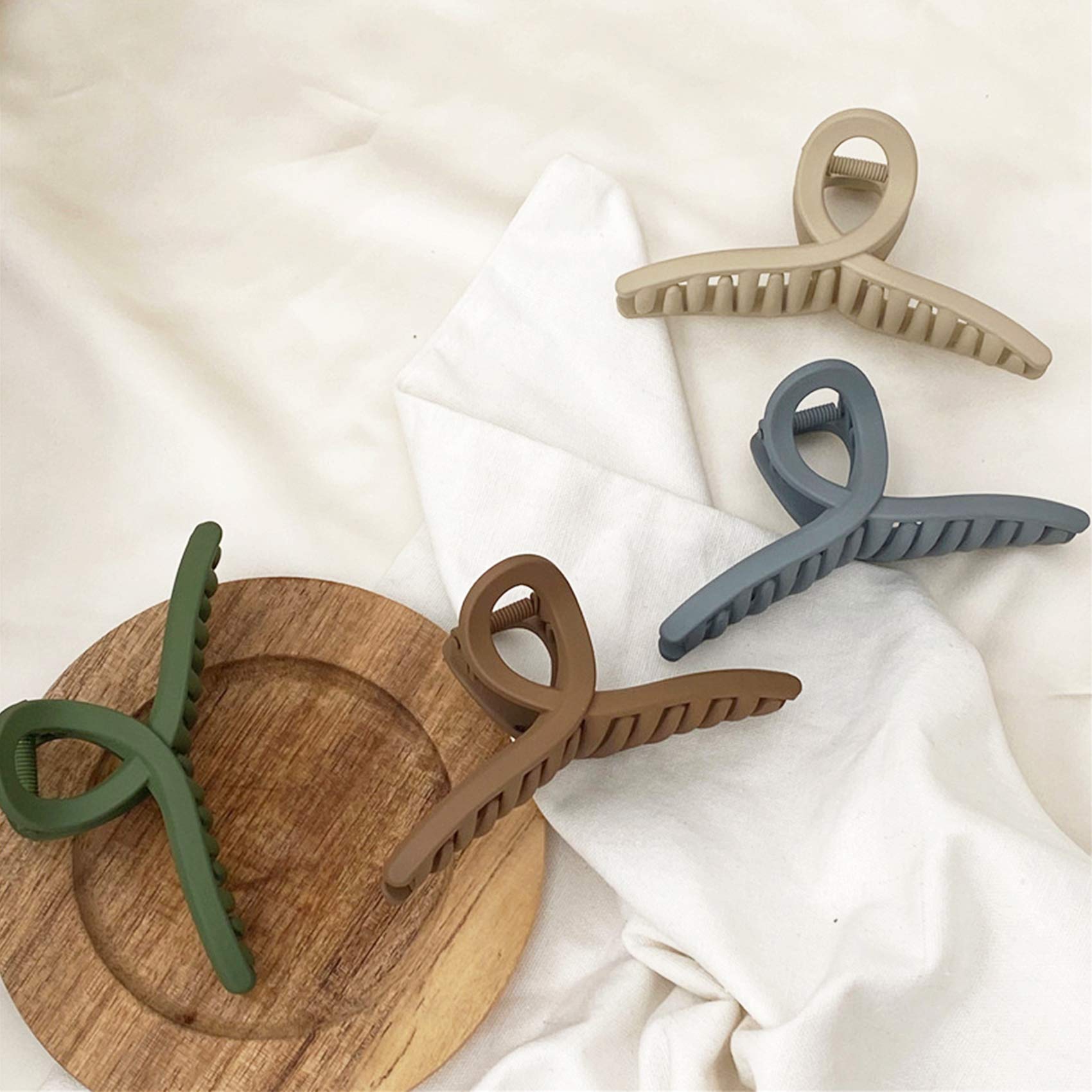 Hair Claw Clips Large No Slip Big Matte 4.3 Inch Jaw Butterfly Clip for Thin Fine Thick Hair Women and Girls 4 Packs