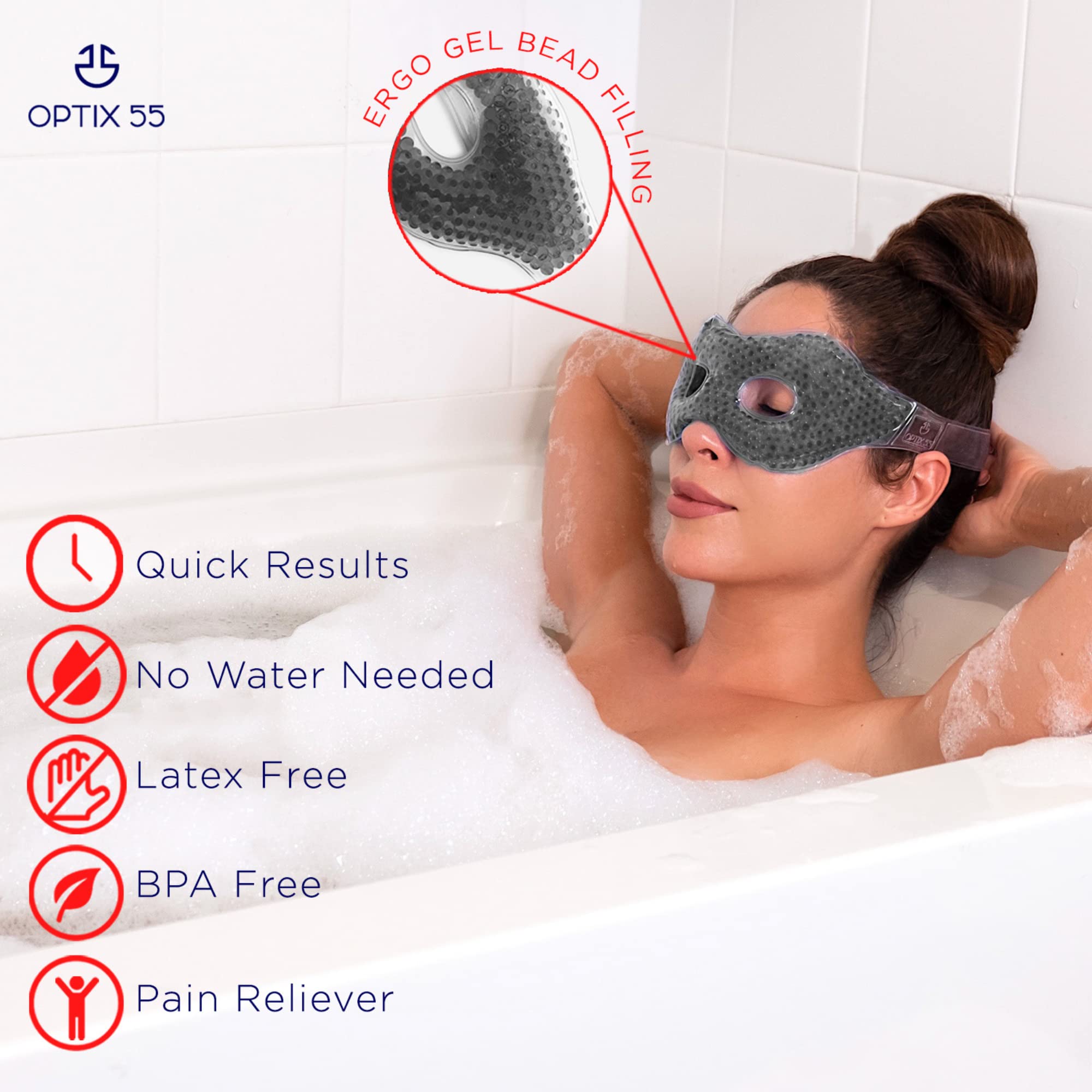 gel Eye Mask with Eye Holes- Hot cold compress Pack Eye Therapy cooling Eye Mask for Puffy Eyes, Dry Eyes, Headaches, Migraines,