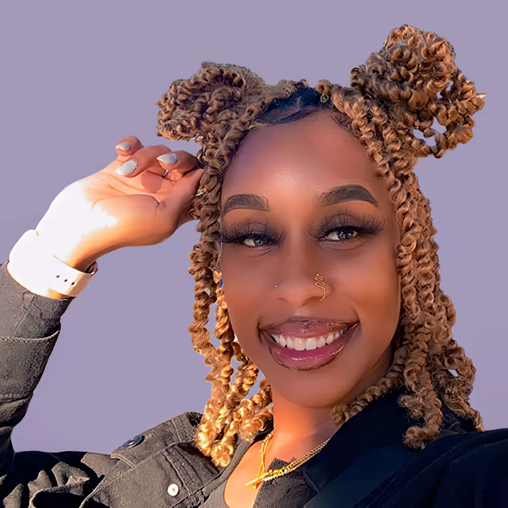 The BOHOBABE Crochet Passion Twist Hair Pretwisted 12 Inch Short Pre-looped Passion Twist Crochet Braiding Hair 8 Packs(27#)