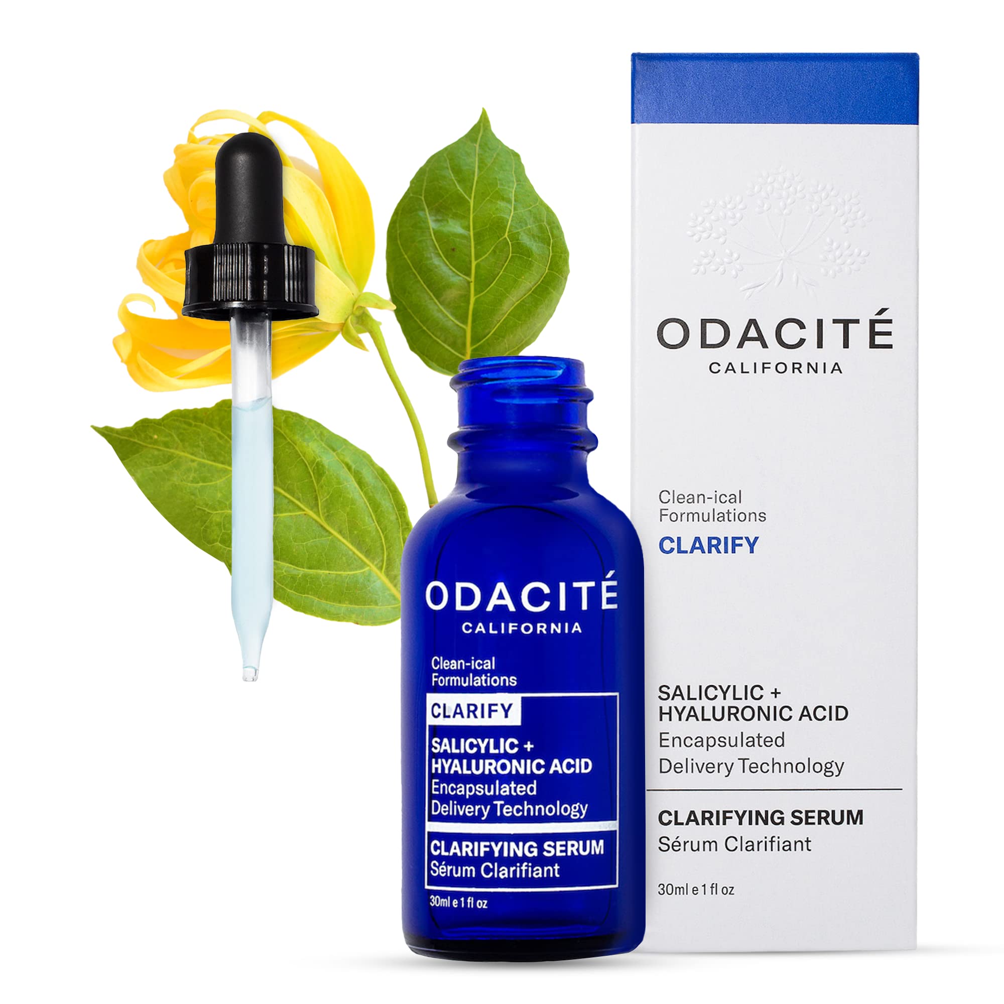 Odacite Clarifying Salicylic & Hyaluronic Acid Facial Serum For Acne - Acne-Prone Face Serum Reduces Blemishes & Clogged Pores -