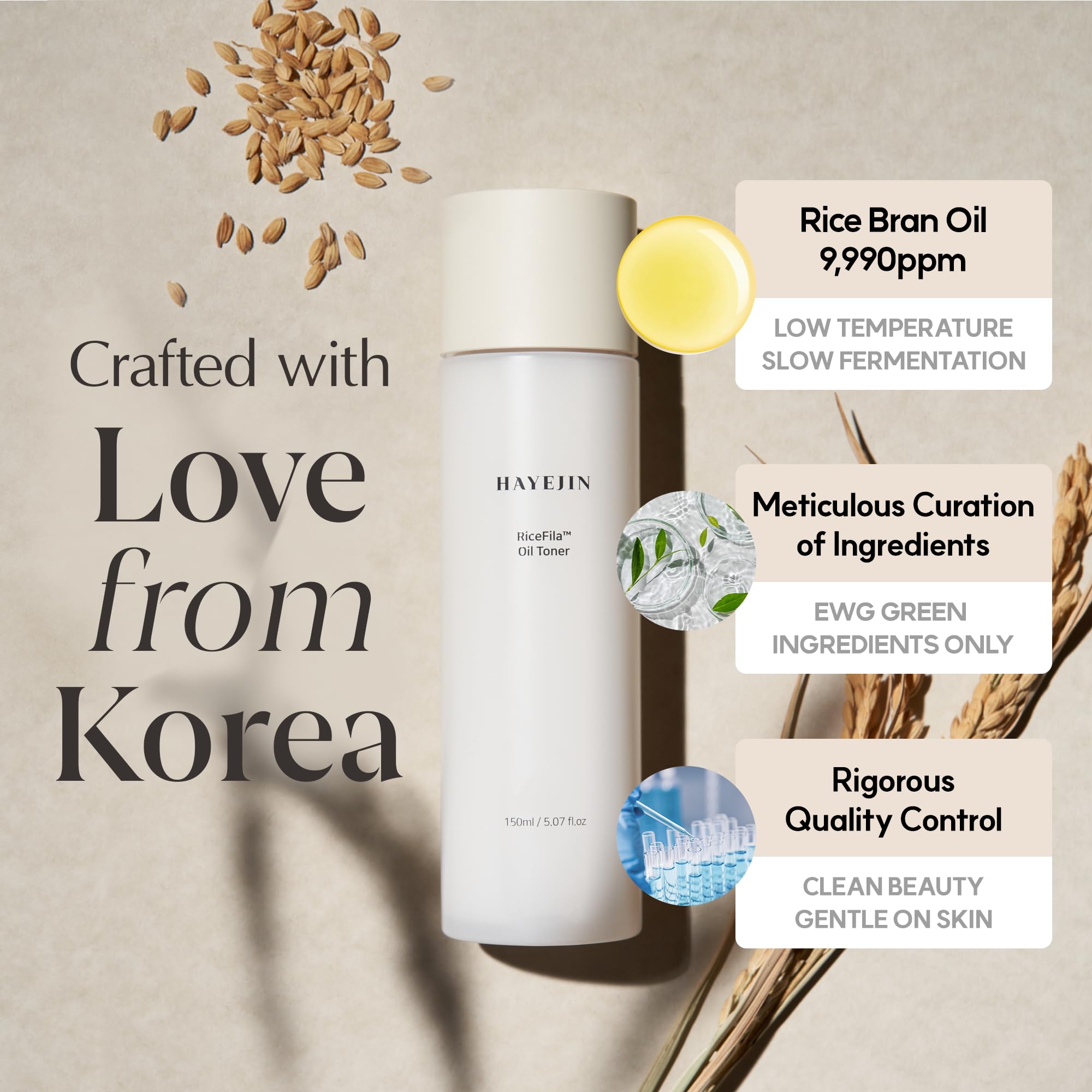 Hayejin Ricefila Face Oil Rice Toner Korean Skin Care Products | Hydrating Facial Toner For Sensitive Skin | Facial Oil Skin Ric