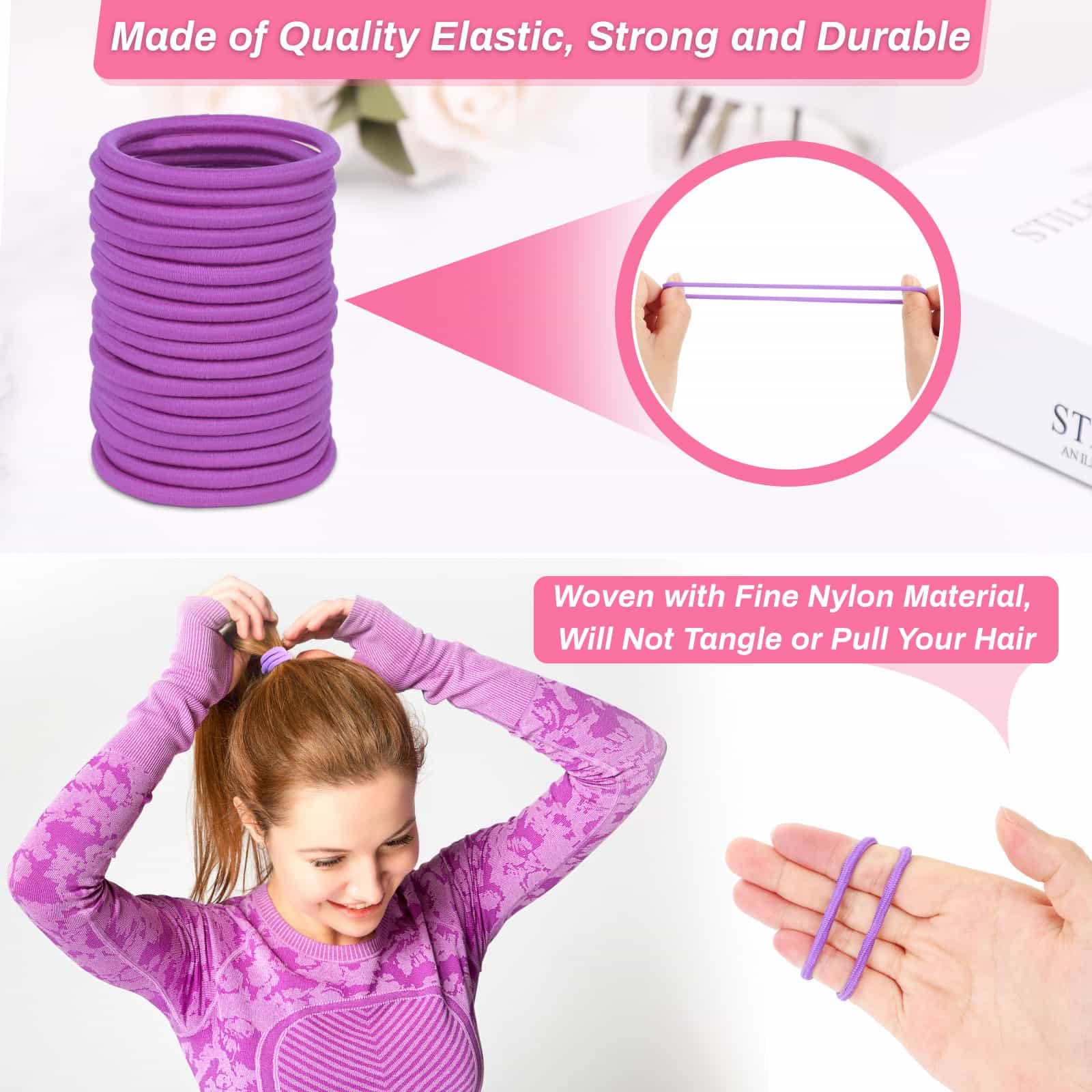 150 Pieces Hair Ties For Women Thick Curly Hair, Bulk Hair Ties Ponytail Holders Hair Elastics Hair Bands For Adults Women Girls