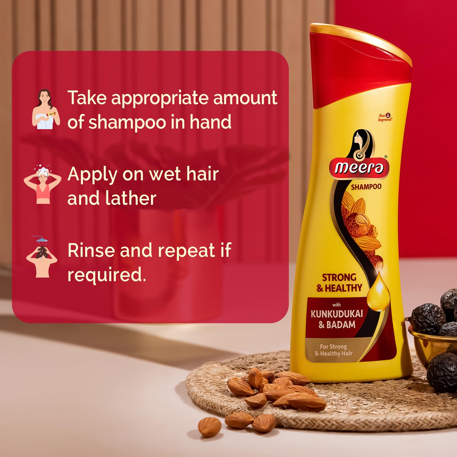 Meera Strong & Healthy Shampoo, 180Ml