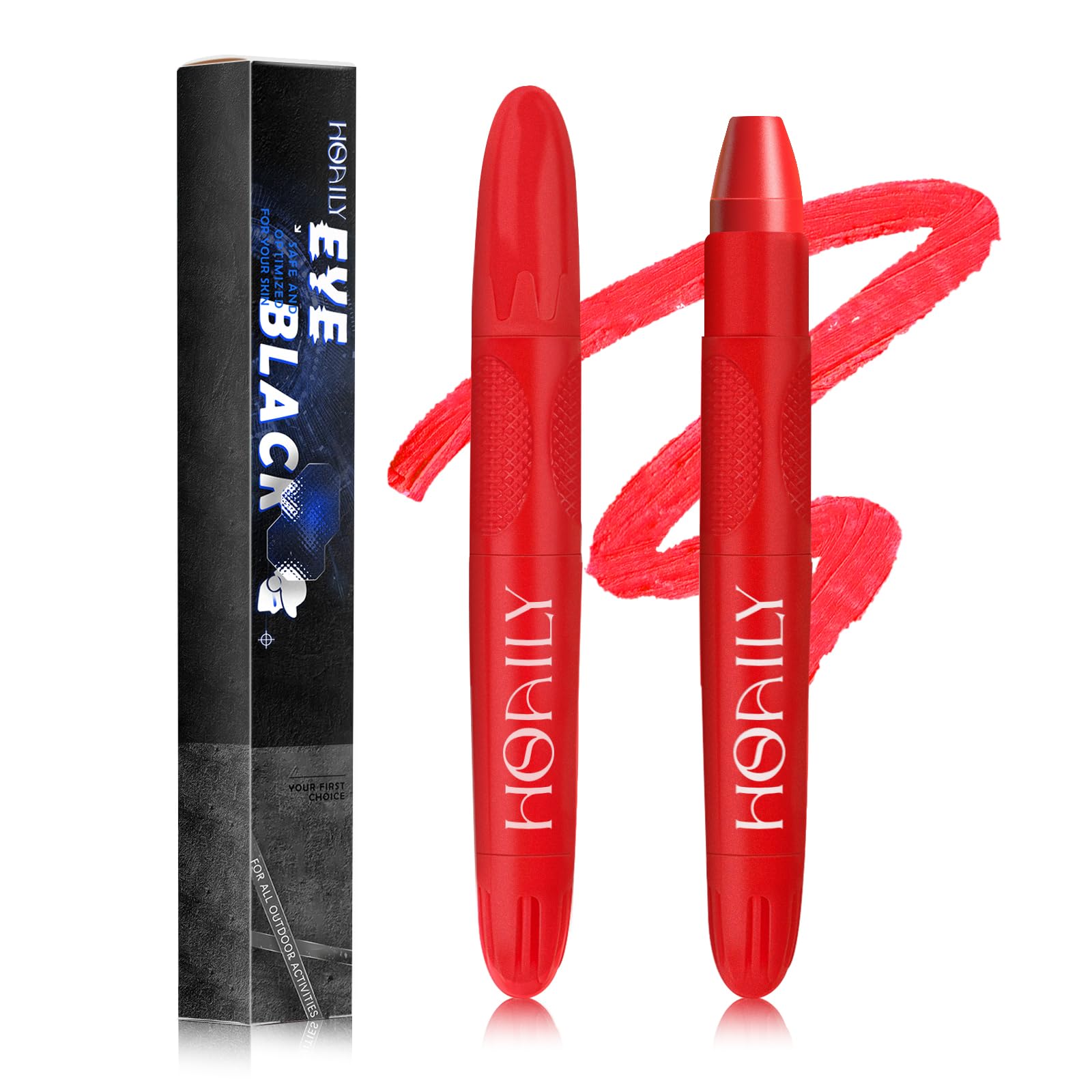 HOSAILY Eye Black Stick, Red Eyeblack Sporting Face Paint for Softball Baseball Football Lacrosse Long Lasting Cream Face Body P