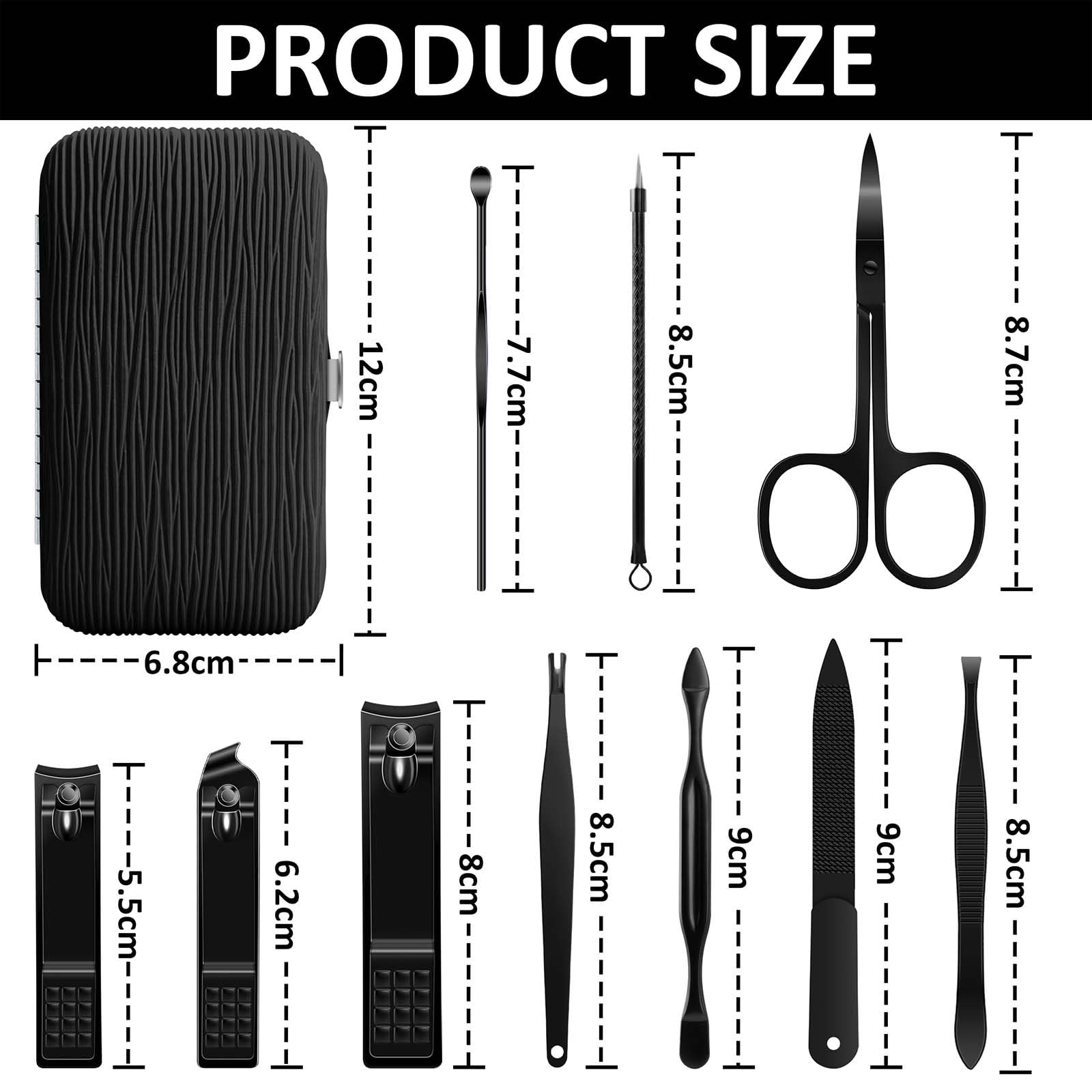 Bleswin 10 In 1 Manicure Set, Professional Manicure Pedicure Kit For Women, Nail Clipper Set For Men, Nail Care Kit With Leather