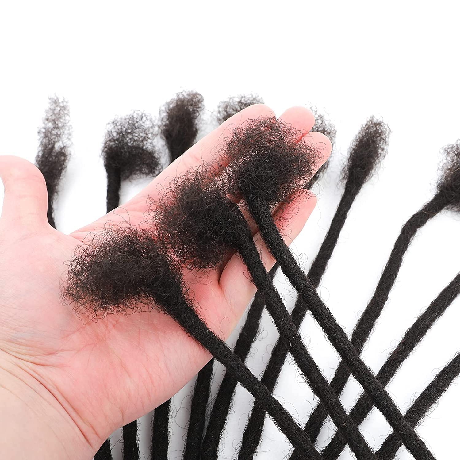 10 Inch Loc Extensions 100% Real Human Hair 30 Strands 0.4Cm Width Full Handmade Permanent Dreadlock Extensions Human Hair For W