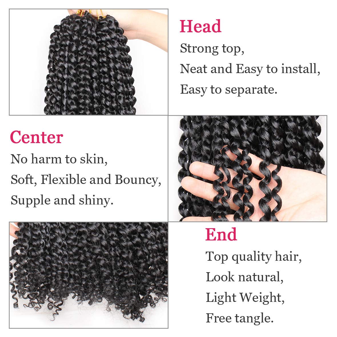 Leeven 24 Inch Long Water Wave Crochet Braids Hair For Passion Twist 7 Packs Natural Black Pre Looped Passion Twists Hair For Bu