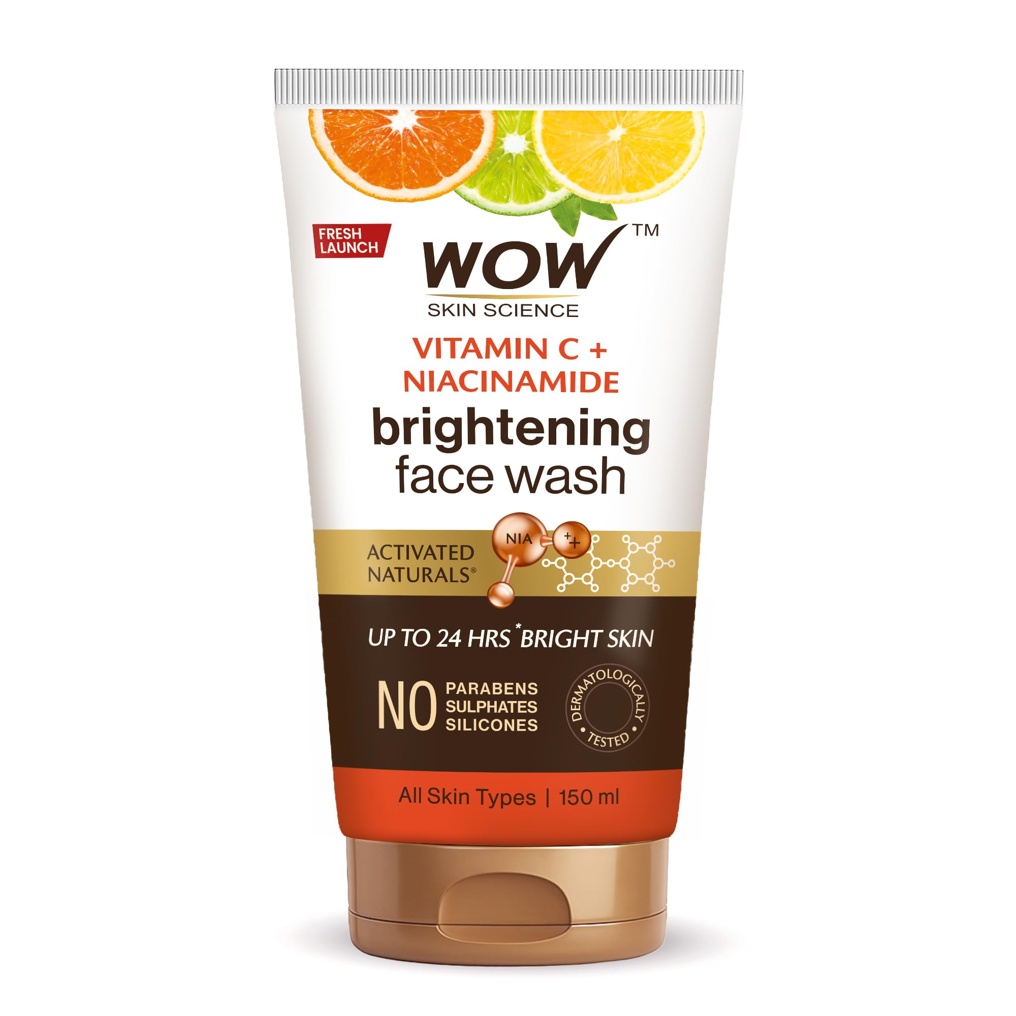 Wow Skin Science Brightening Vitamin C & Niacinamide Face Wash | For Brighter Glow | Paraben & Sulphates Free | Face Wash For Wo