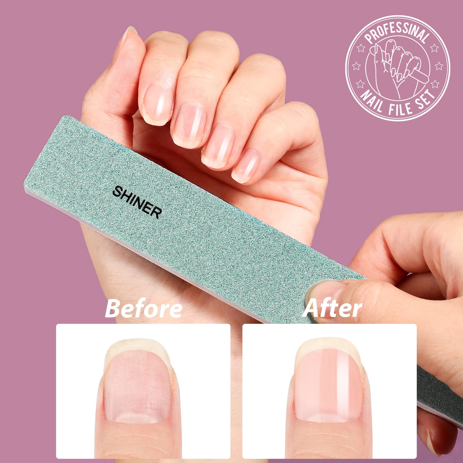 Nail Files and Buffer, Teenitor Professional Manicure Tools Kit, Nail Buffer Block, Nail Polishing Buffer, Nail Care File Buffer