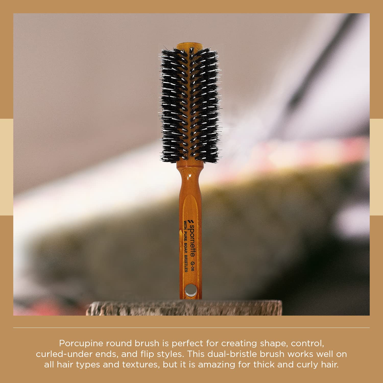 Spornette Porcupine 2.25 Inch Nylon And Boar Bristle