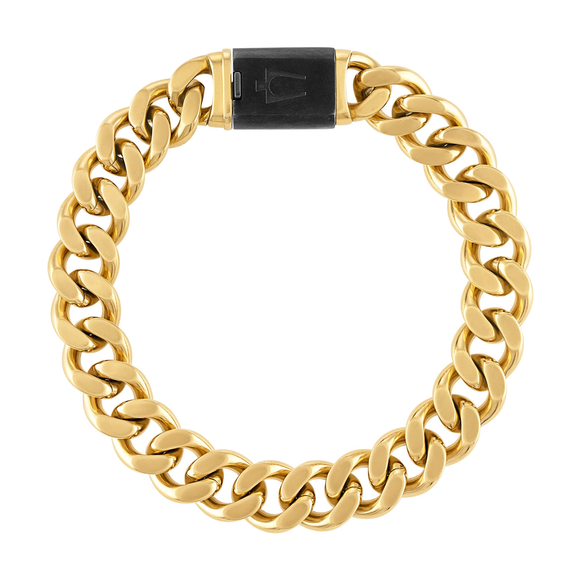 Bulova Jewelry Mens Classic Curb Gold 10MM Chain Stainless Steel 10MM Bracelet,Length 8.5 Style:BVB1016-GOSTNA