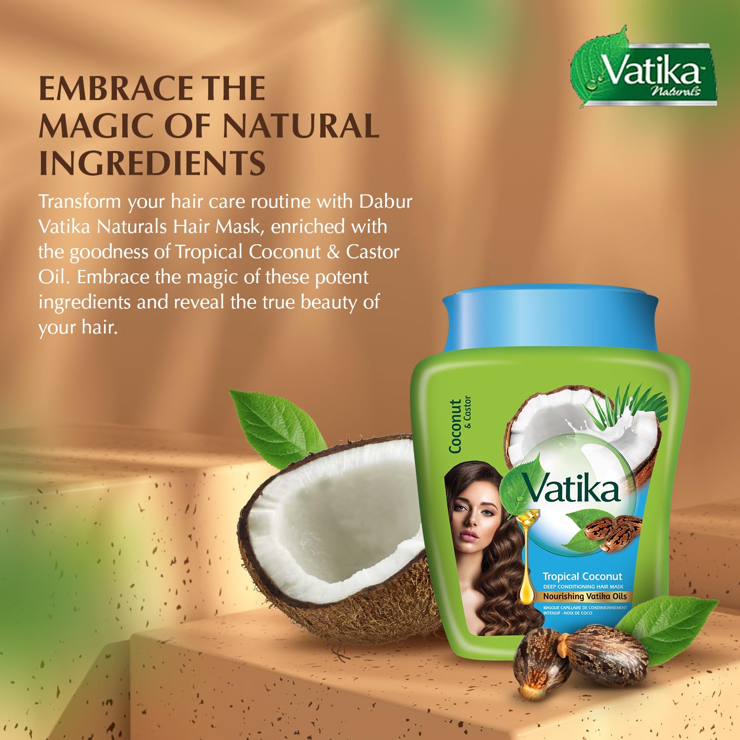 Vatika Naturals Multivitamin Tropical Coconut Hair Mask - 500g | For Volume & Thickness | Enriched With The goodness Of Coconut,