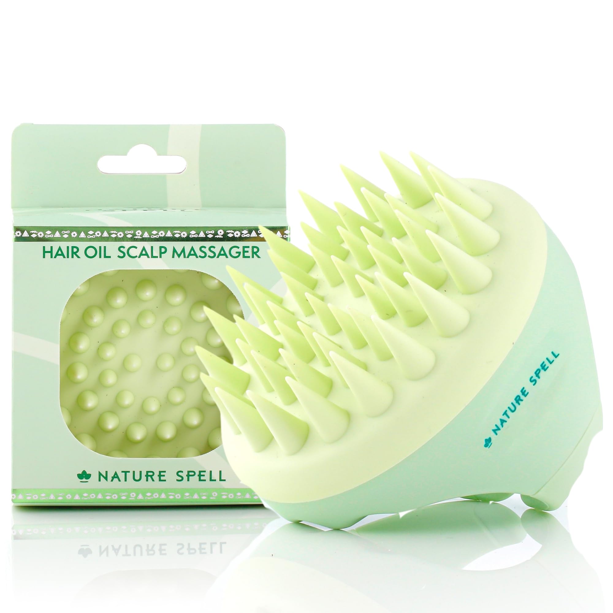 Nature Spell Scalp Massager | Scalp Scrubber with Soft Silicone Bristles | Hair Oil Applicator | Scalp Massager Hair Growth | We