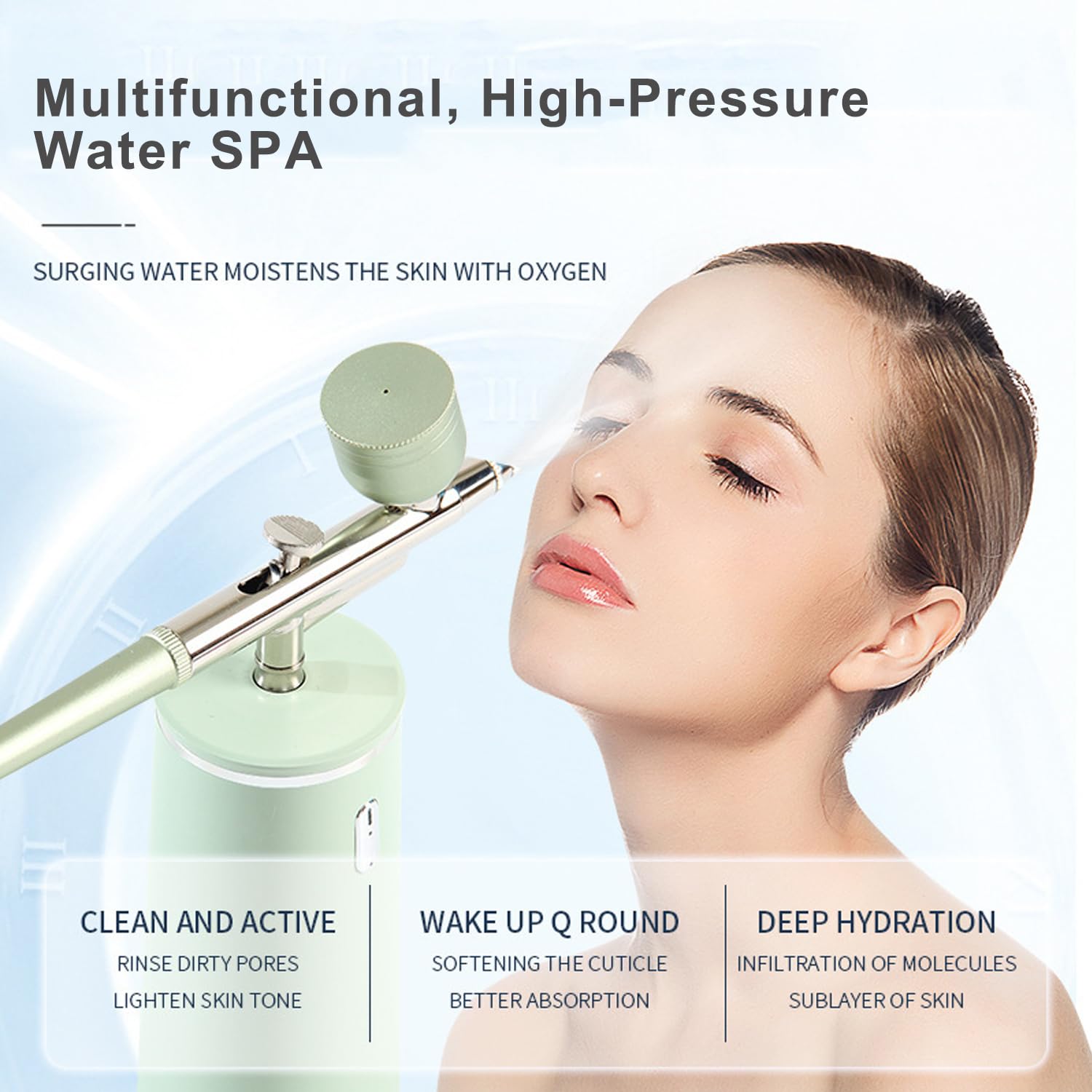 Microtree Nano Facial Steamer - Rechargeable & Portable High Pressure Face Oxygen Sprayer Machine, 0.3Mm Nozzle Micro Mist Skin