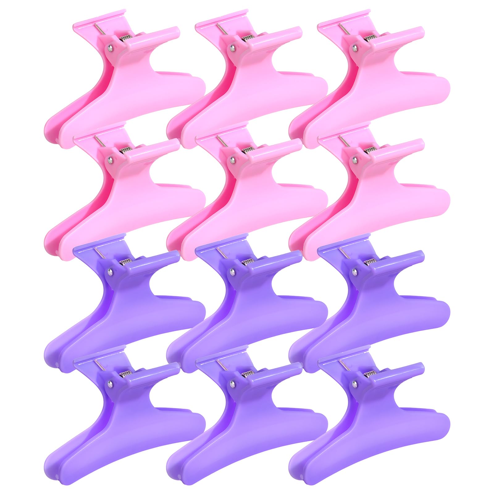 Ondder Pink Purple Butterfly Hair Claw Clips for Styling Sectioning Hair Styling Clips Makeup Hair Sectioning Clips Pro Hair Cla