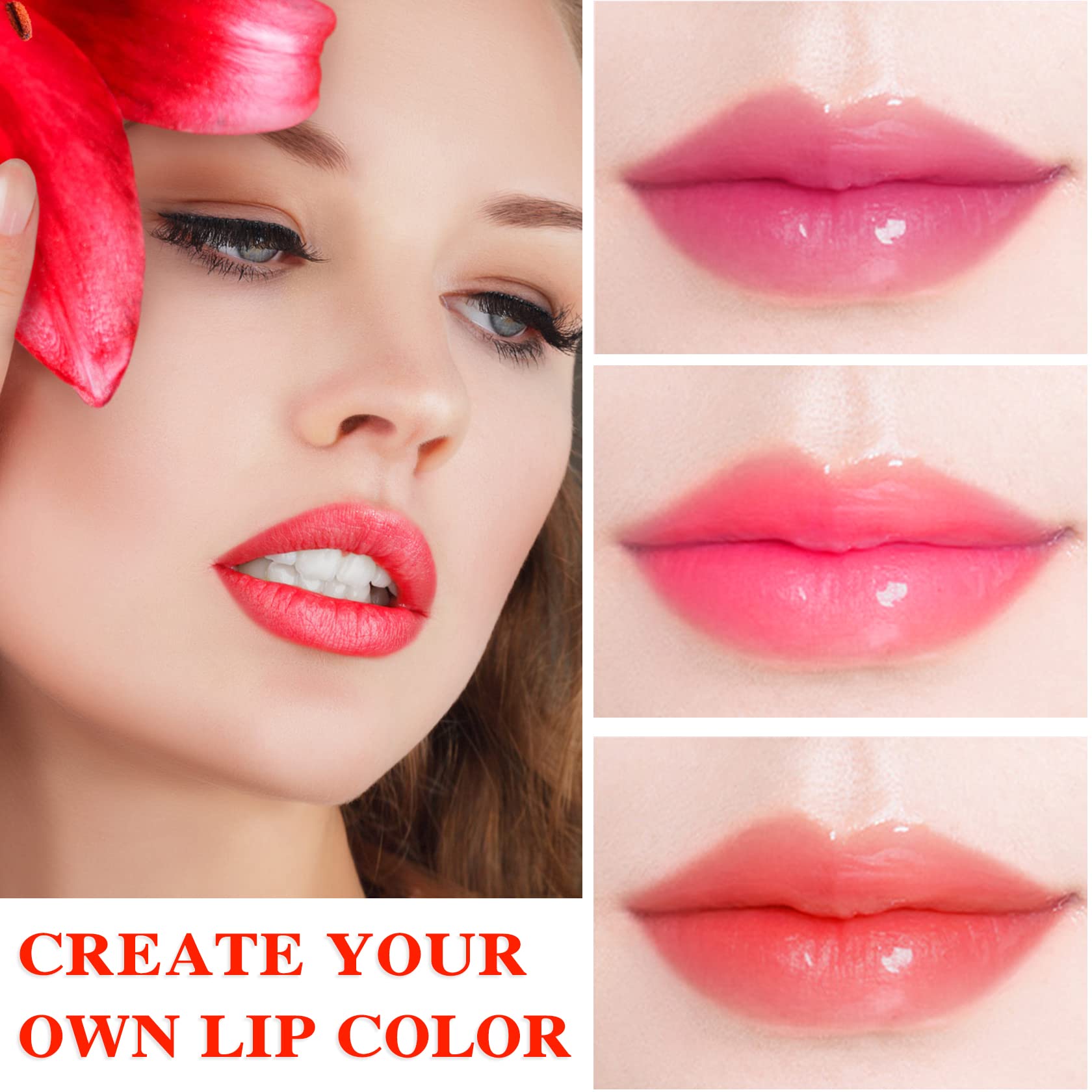 Lzylls 4 Pcs Color Changing Change Lipstick,Magic Lipstick Jelly Lip Balm,Moisturizer Tinted Lip Tint Stain Long Lasting Waterpr