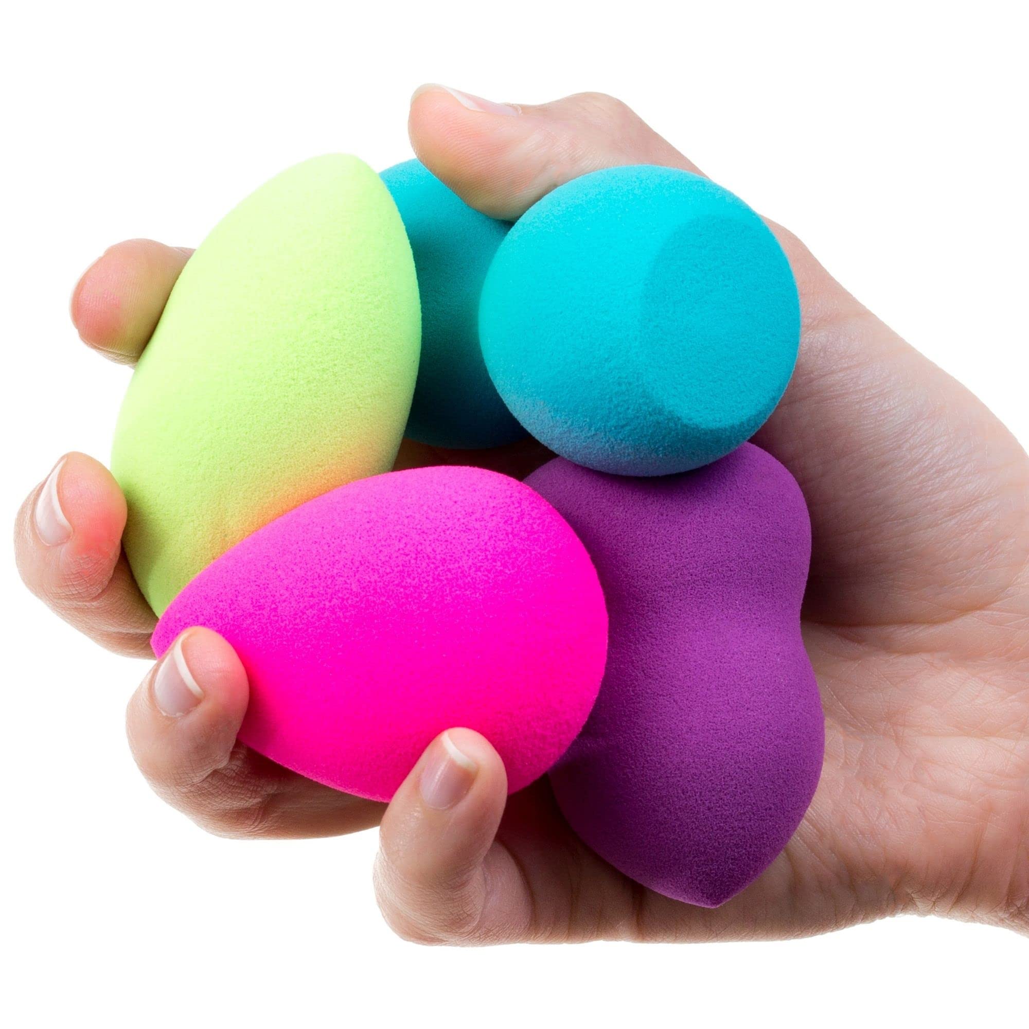 Beauty Junkees Makeup Sponge Blenders Set - 4Pc Blending Sponges, Make Up Applicators For Liquid Cream Powder Foundation Conceal