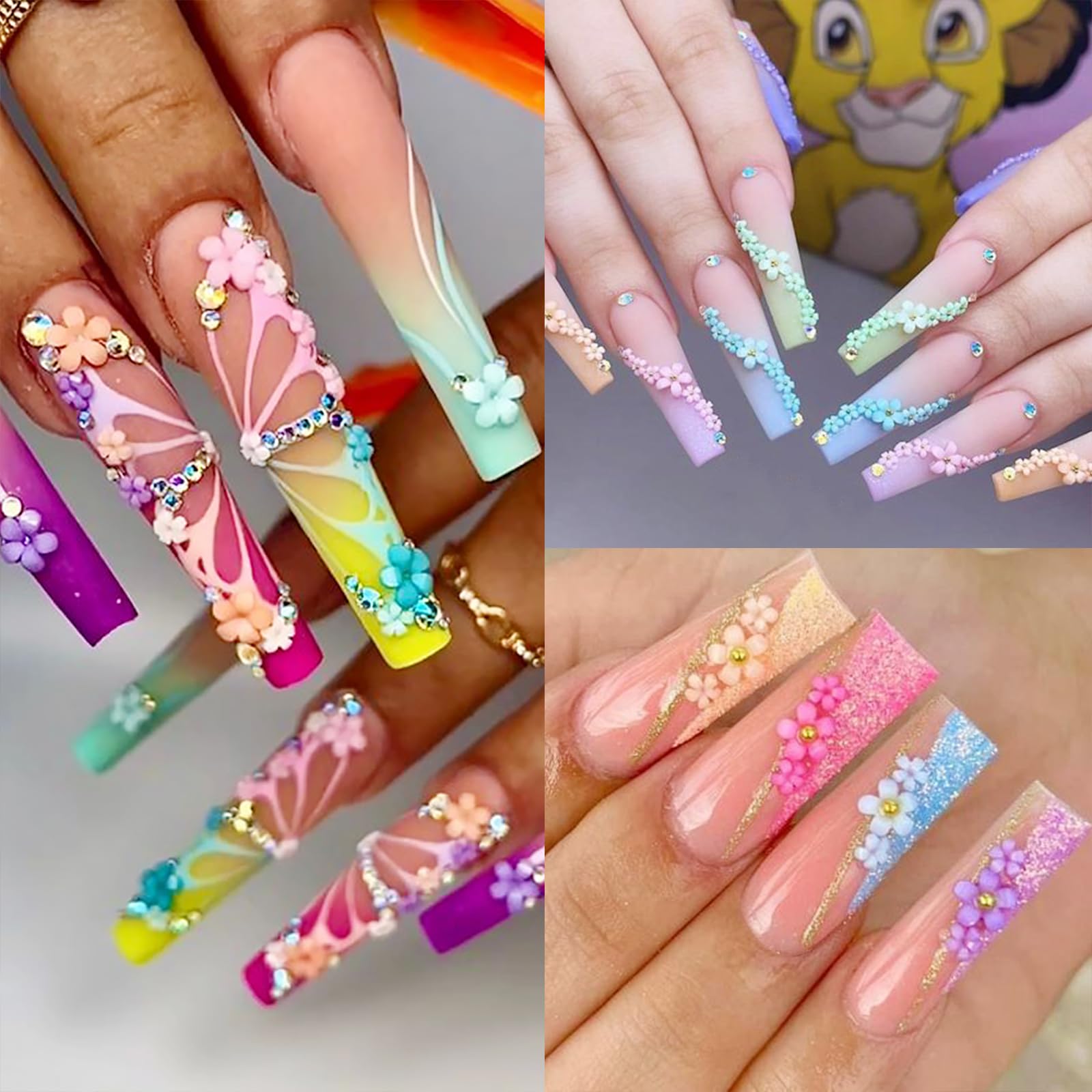 Votacos Nail Charms Rhinestones Colorful Nail Art Gems With Nail Glue Gel Flatback Pearls Nail Supplies Luxurious Crystal Ab Rhi