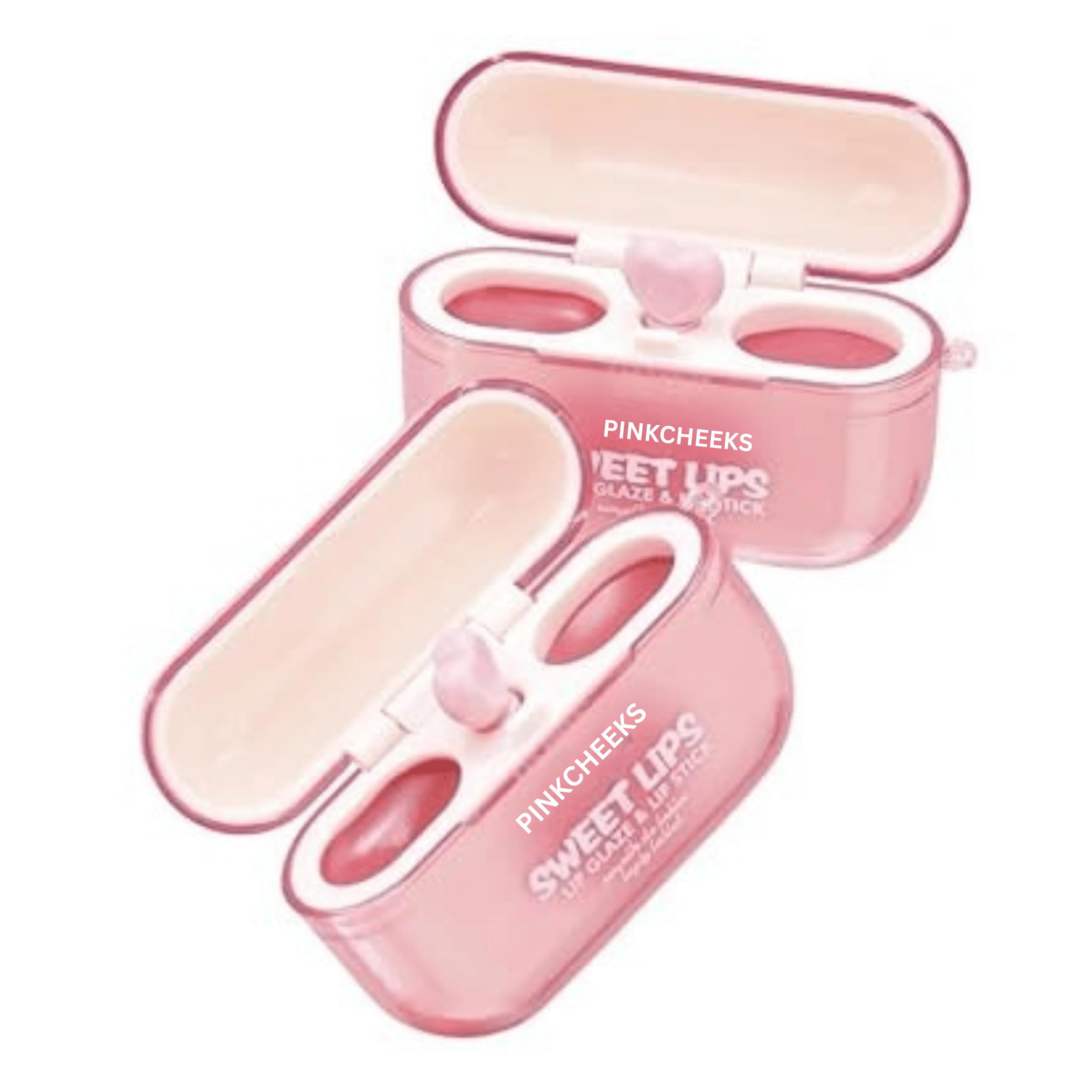 Heart Lip Gloss Duo Set  Cute Earbuds Case Style | HighShine Moisturizing Lip Gloss (Pack Of 2) | Smooth NonSticky Glossy Fin