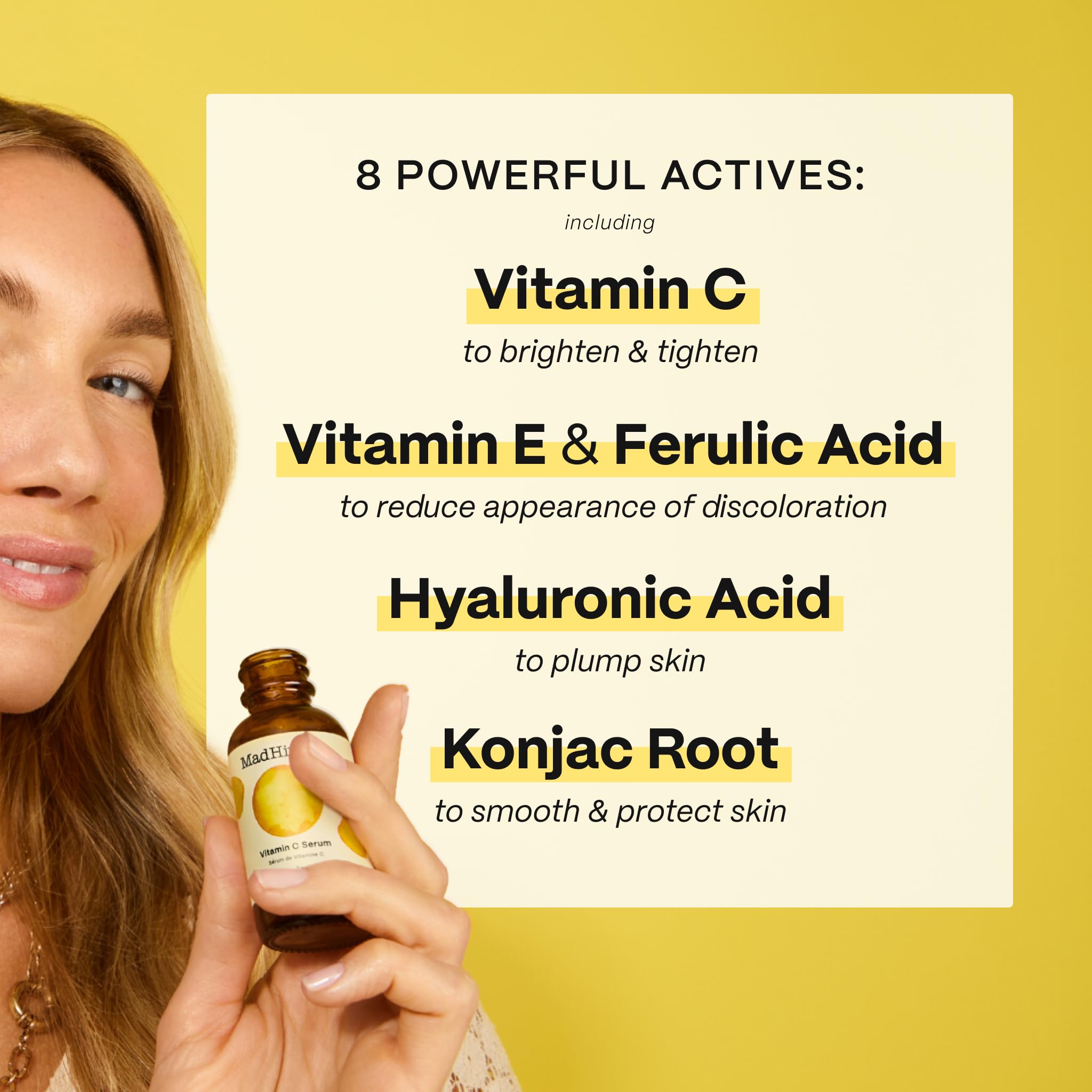 Mad Hippie Vitamin C Serum, Ultra-Hydrating with Hyaluronic Acid, Ferulic & Vitamin E, Anti-Aging, Glow Up Essentials, Cruelty-F