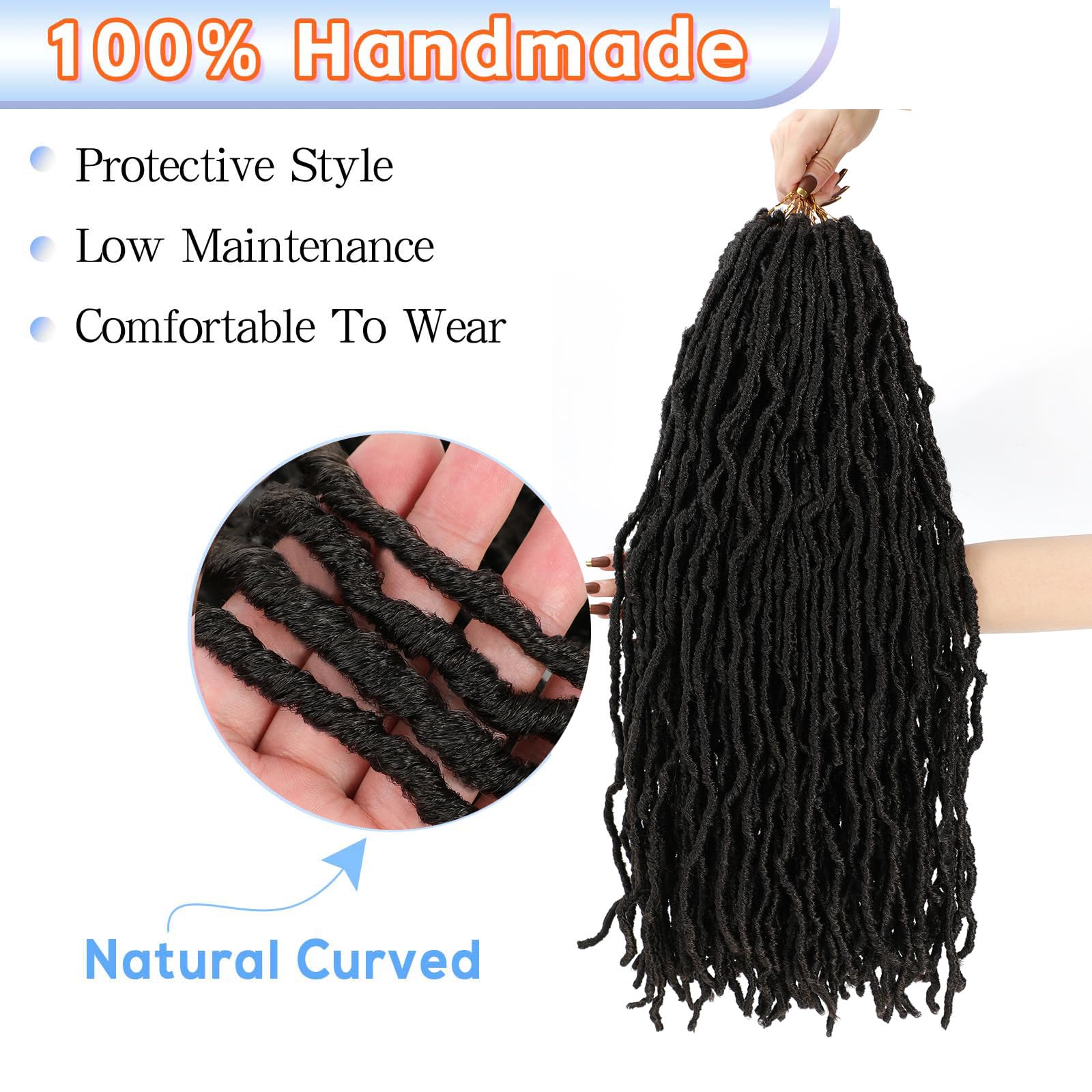 Faux Locs 26 Inch 7 Packs Soft Locs Crochet Hair Pre Looped Faux Locs Crochet Hair Curly Butterfly Hair Extensions For Women(4#,
