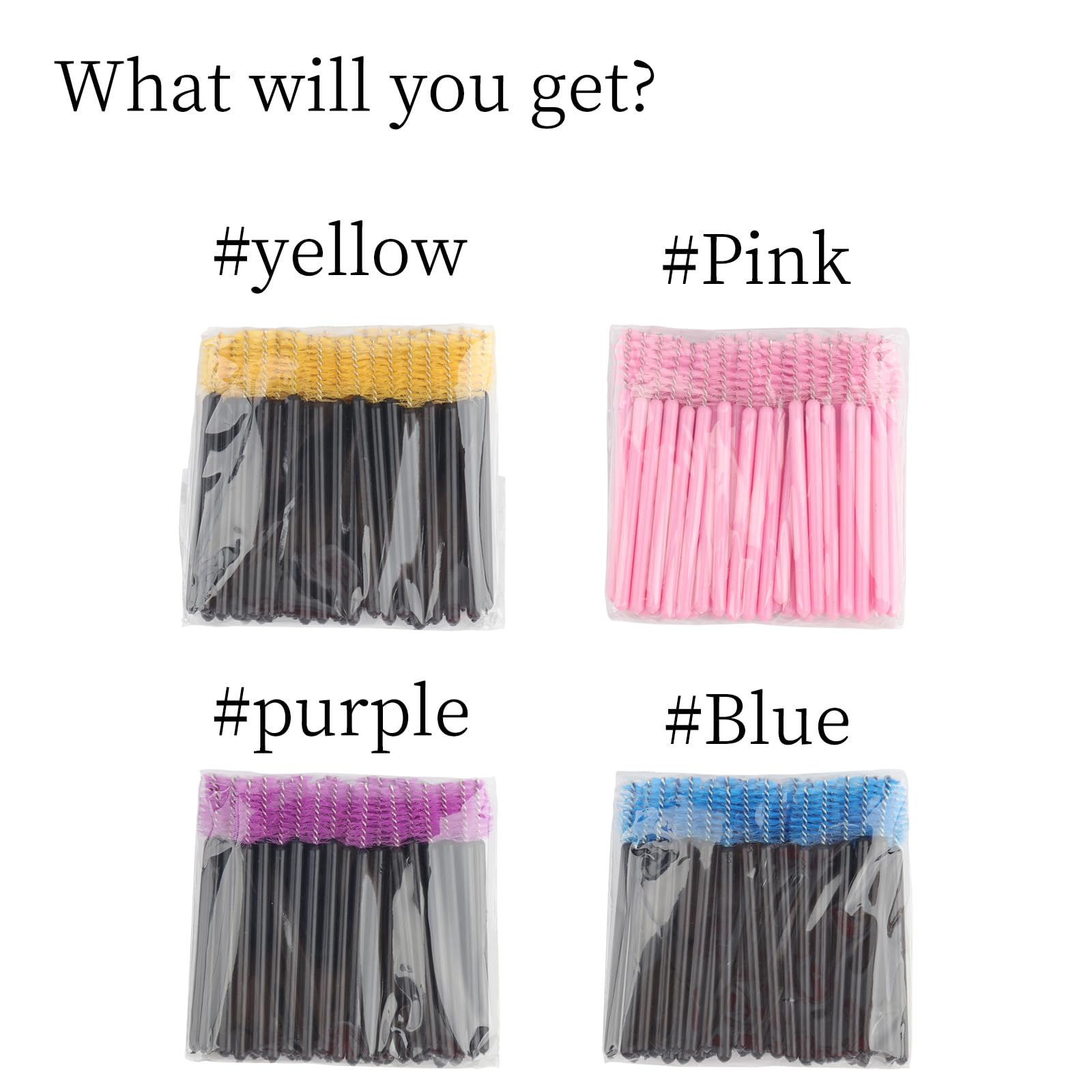 200 Pack Mascara Wands Mini Disposable Eyelash Brushes For Extensions Eye Lash Wand Brow Brush Makeup Tool Bulk(Mix Color)