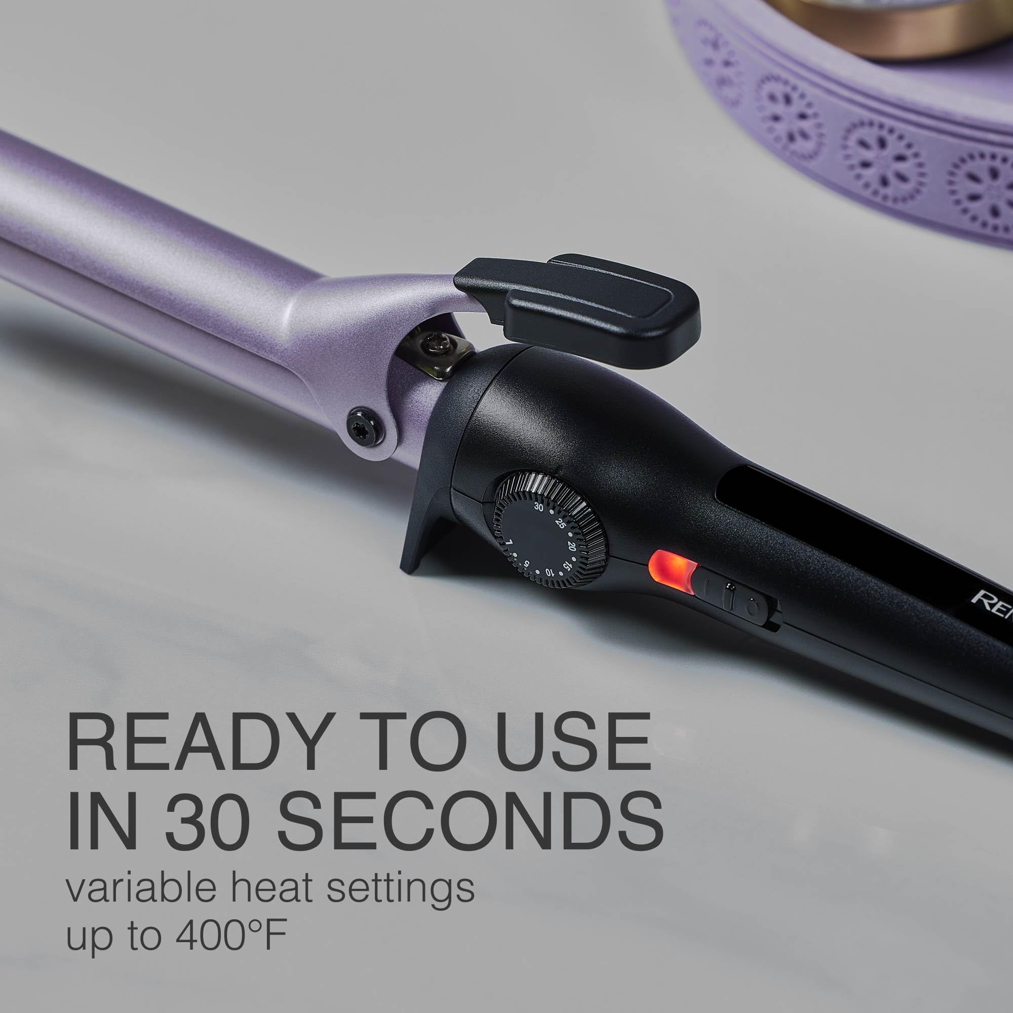 Remington Anti-Static 1-Inch Clipped Curling Iron with Titanium Protection, Fast Heat-Up, Ceramic Barrel for Soft Classic Curls