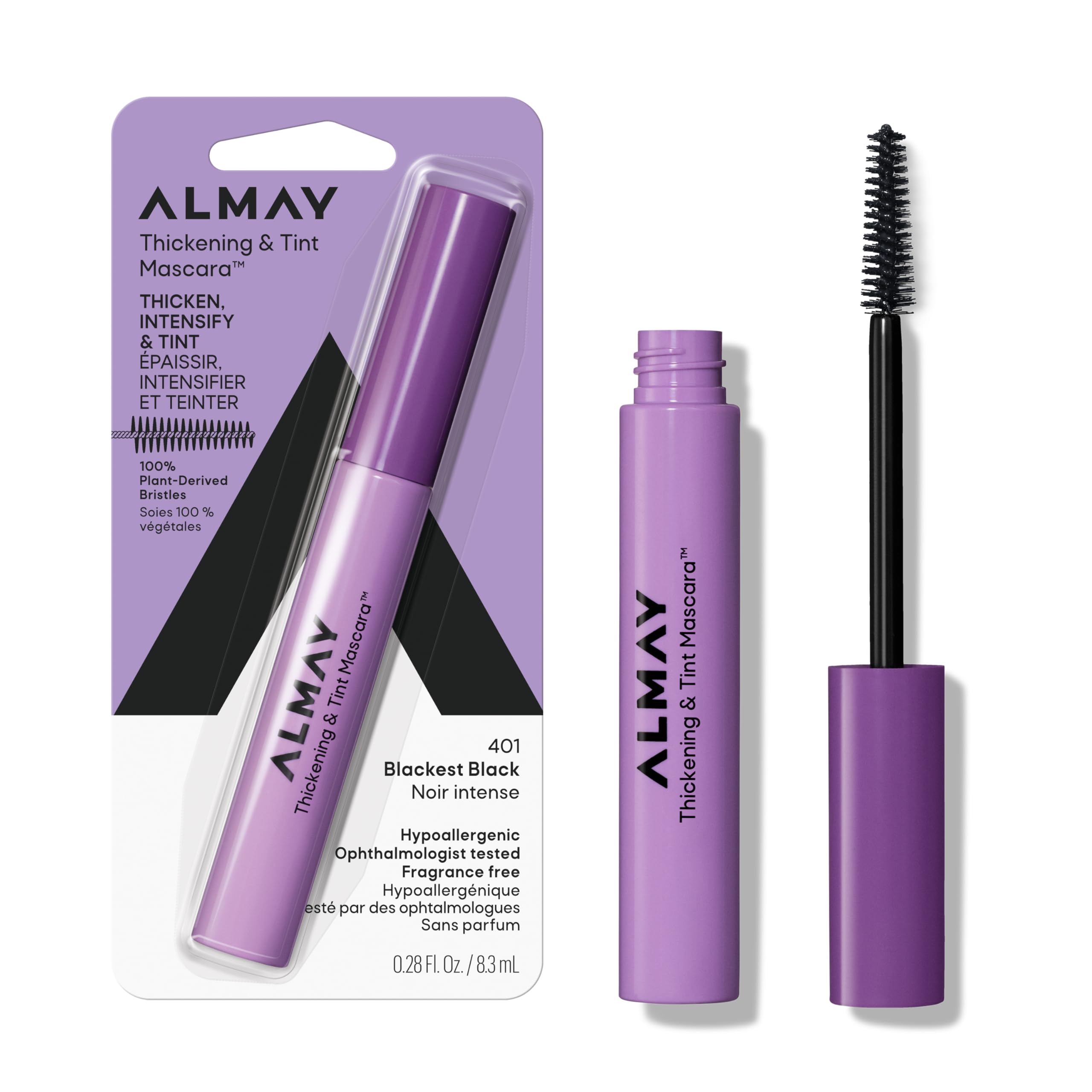Almay Thickening & Tint Mascara, Instant Soft Full Volume, Conditions & Darkens Natural Lashes Over Time, No Flaking or Clumping