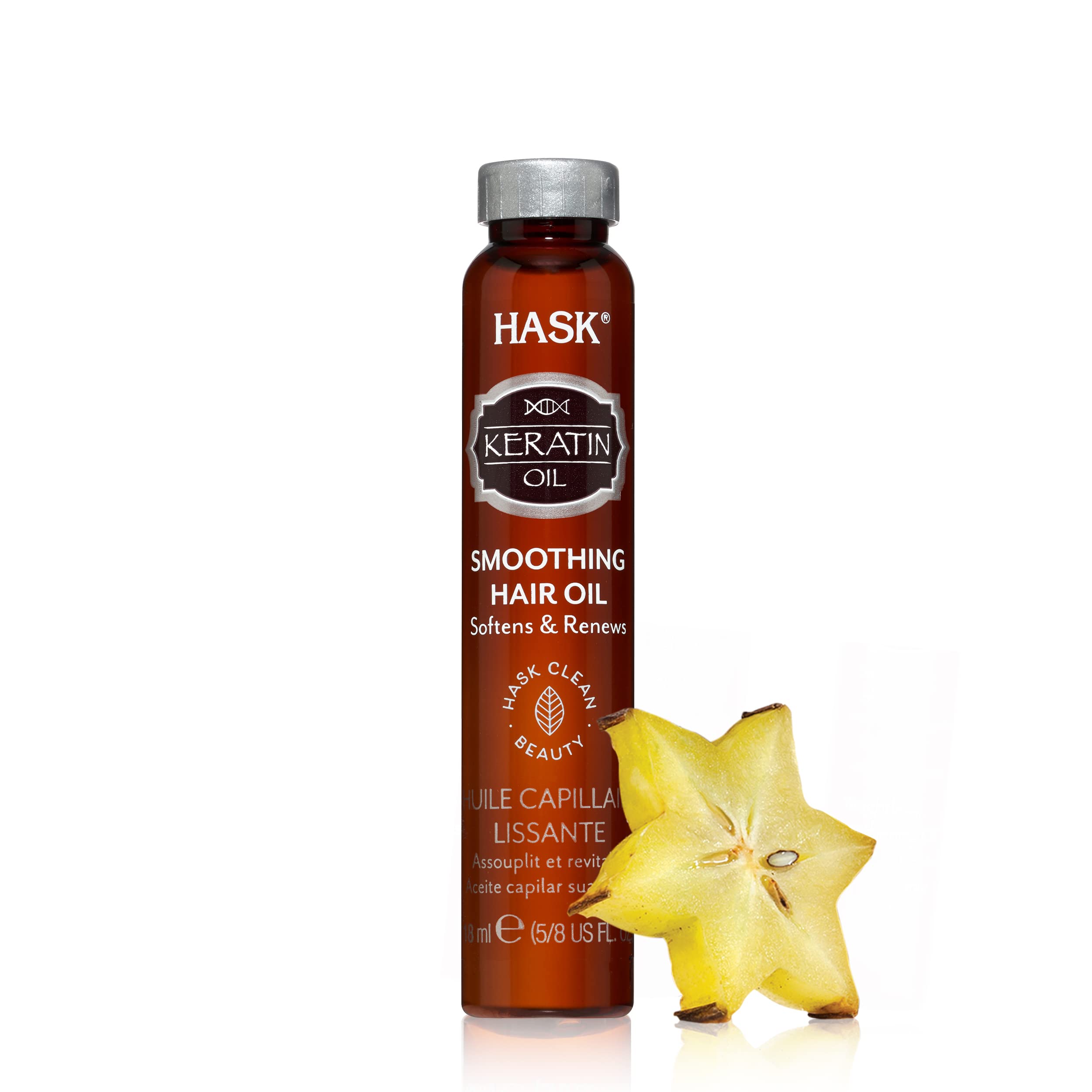 HASK Keratin Protein Smoothing Shine Oil Vial, 18ml, 0.612 Fl Oz (HAS0023175)
