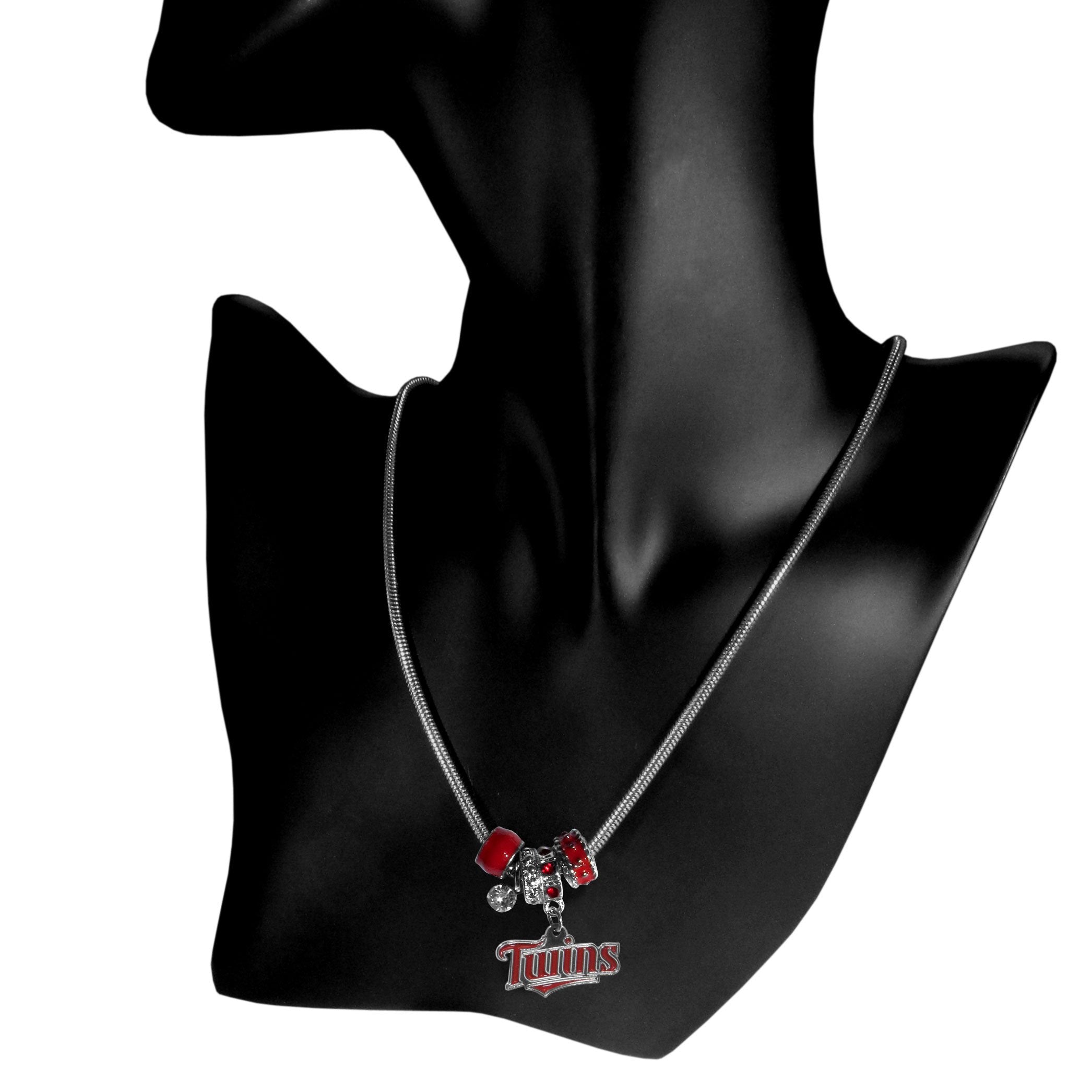 Siskiyou Sports MLB Minnesota Twins Necklace Euro Bead Style, Team Colors, One Size