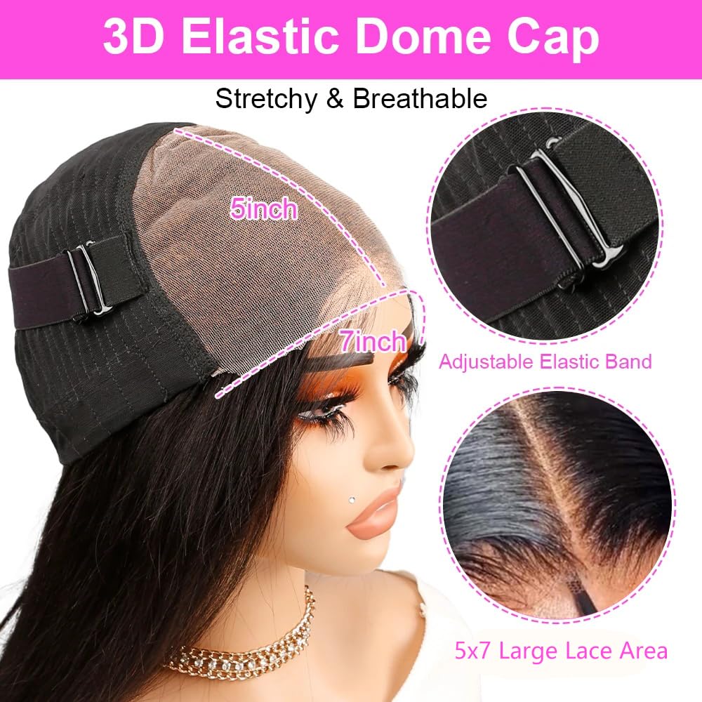 Jenniferita Wear And Go Glueless Wig Human Hair Pre Plucked Pre Cut 7X5 Invisible Secret Hd Lace Closure Wig 200% Density Brazil
