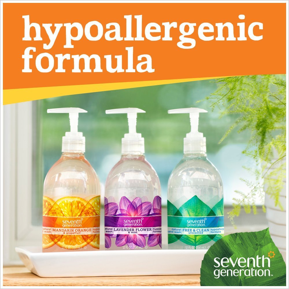 Seventh Generation Hand Wash, Free and Clean, 12 Ounce (Pack of 6)