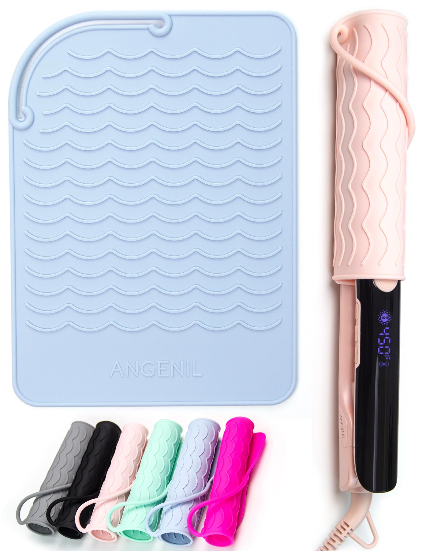 ANGENIL Heat Resistant Silicone Mat Pad, Mat Cover for Curling Irons, Hair Straightener, Flat Irons Mat, Silicone Mat for Hair T