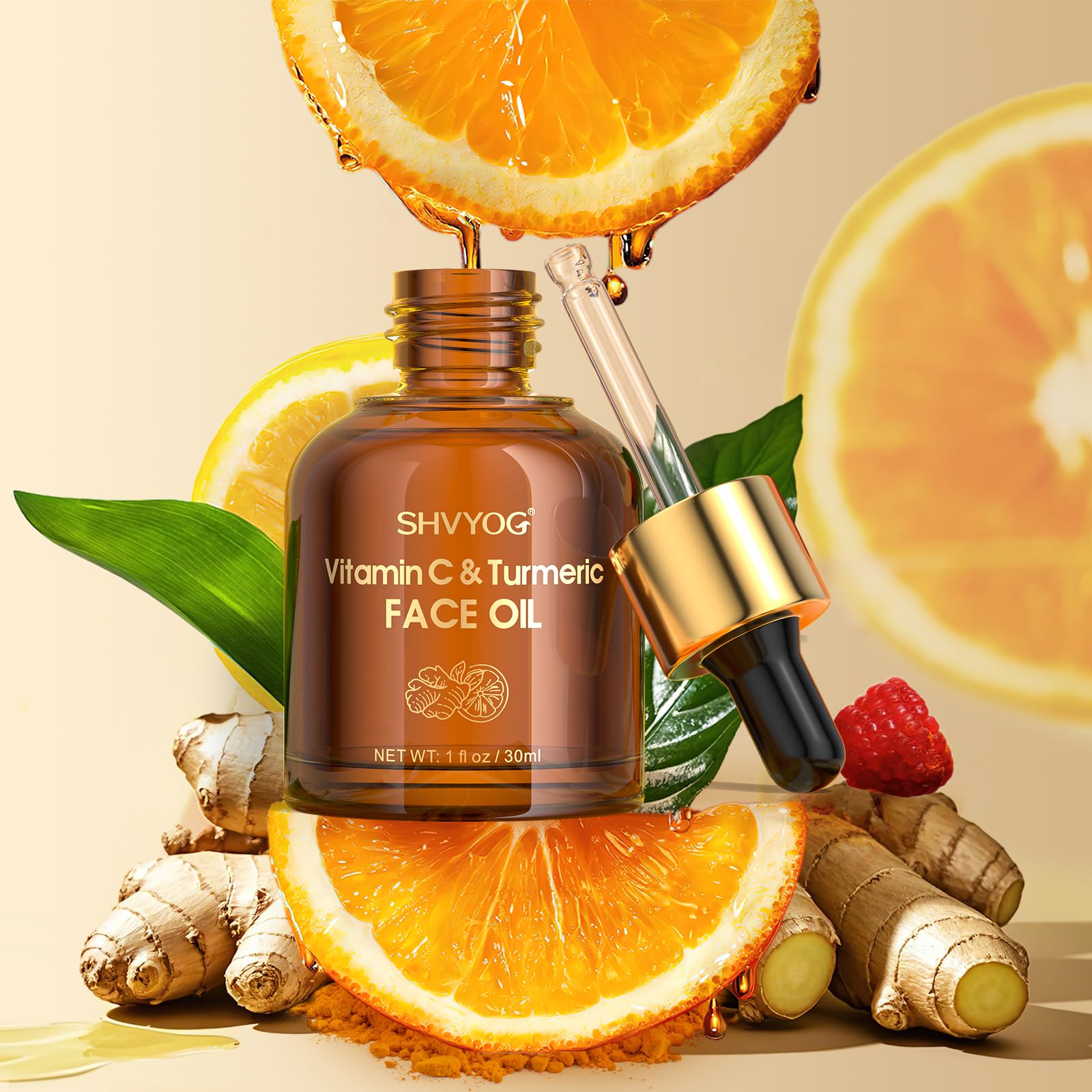 Vitamin C Turmeric Face Oil, Skin Moisturizing, Firming Vitamin C Oil, Turmeric Oil for Dry Skin, Wrinkles, and Uneven Skin Tone