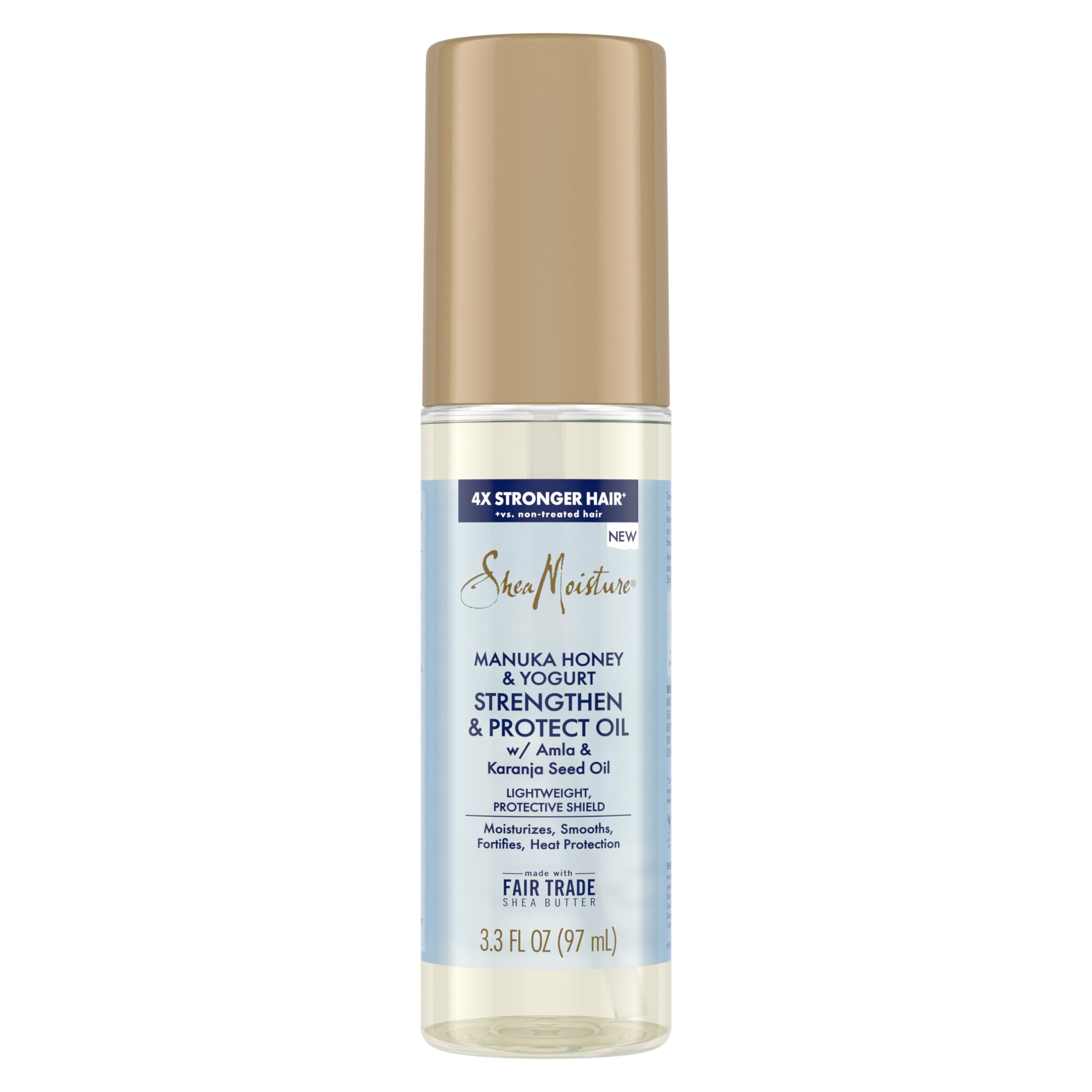 SheaMoisture Strengthen & Protect Oil Manuka Honey & Yogurt for A Lightweight, Protective Shield, 3.3 oz