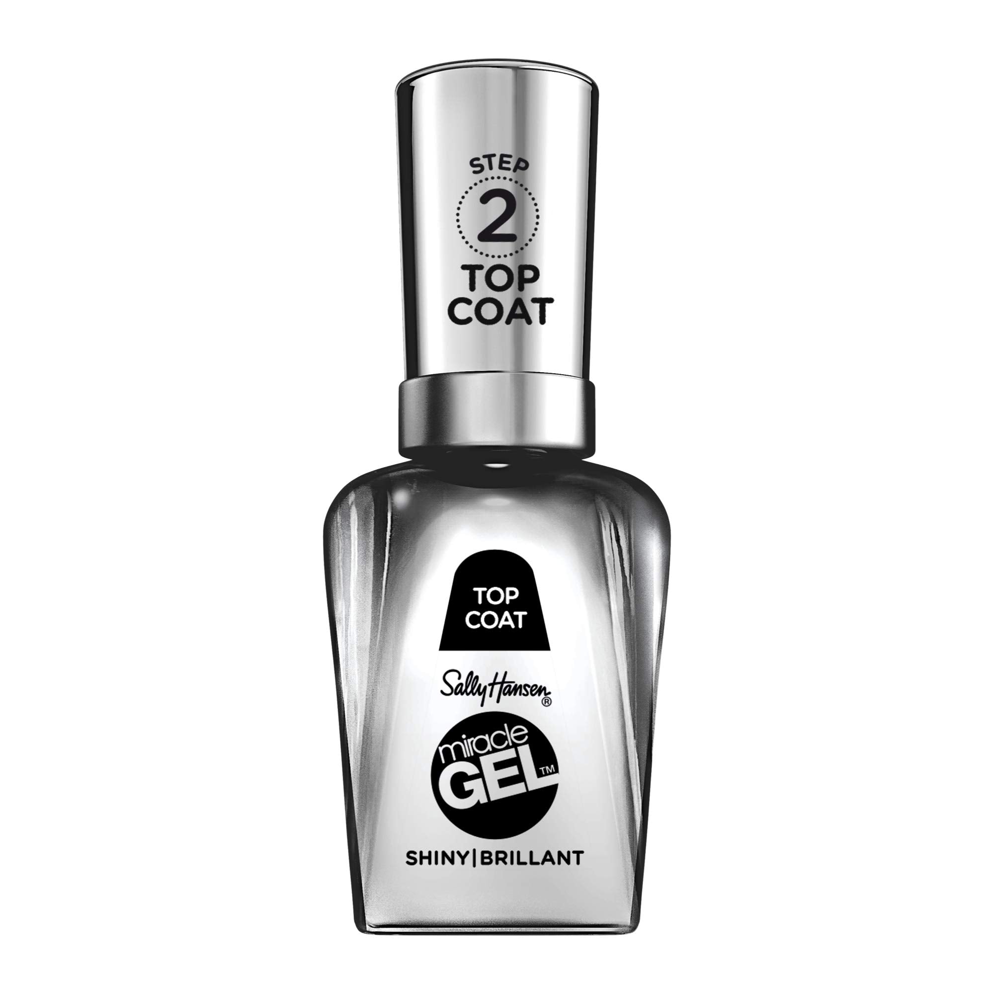 Sally Hansen Miracle Gel, Shiny Top Coat, Long Lasting, Gel-Like Formula, No UV Lamp Needed, Clear Nail Polish